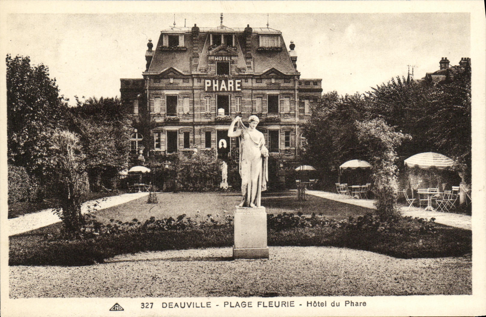 VINTAGE POSTCARD Deauville the Flowered Beach Hotel of the Lighthouse