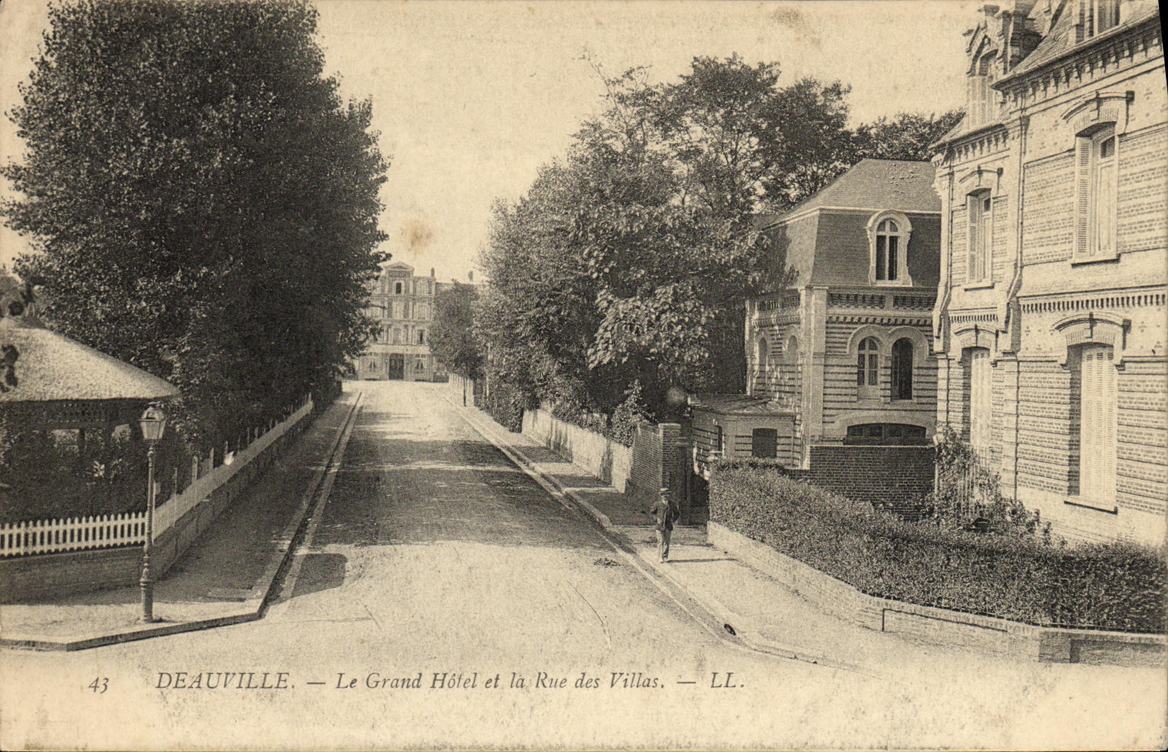 CPA Deauville Le grand Hotel et la Rue des Villas