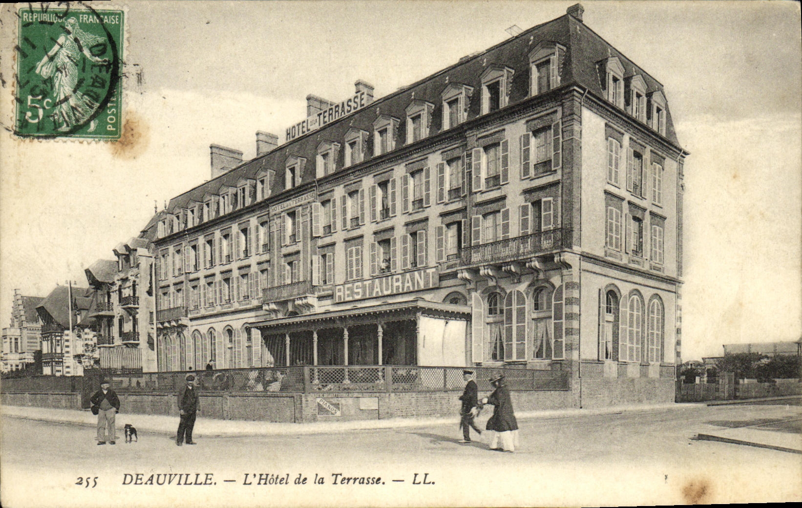 VINTAGE POSTCARD Deauville L Hotel and the Terrace Restoring