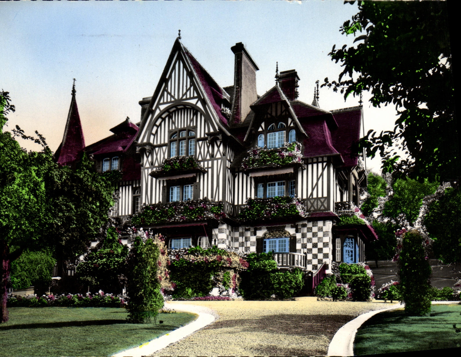 MODERN CARD Deauville the Flowered Beach the farm of the slope