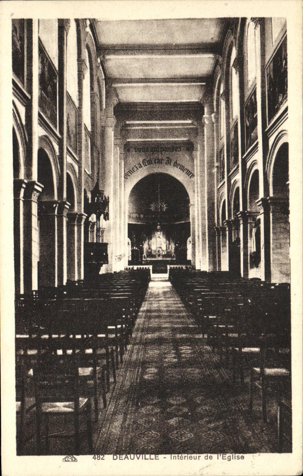 VINTAGE POSTCARD Deauville L Church Interior