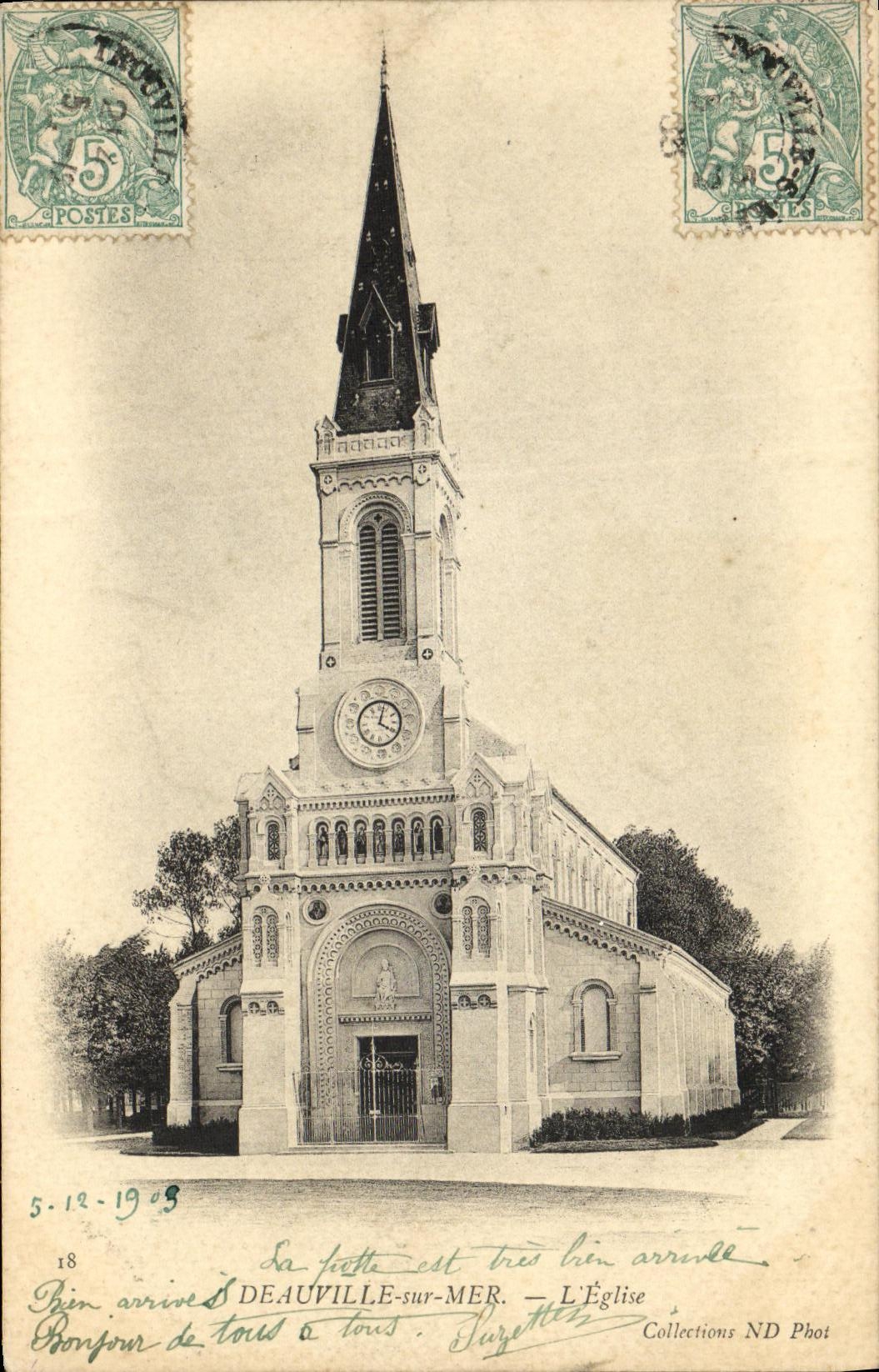 VINTAGE POSTCARD Deauville On Sea L Church