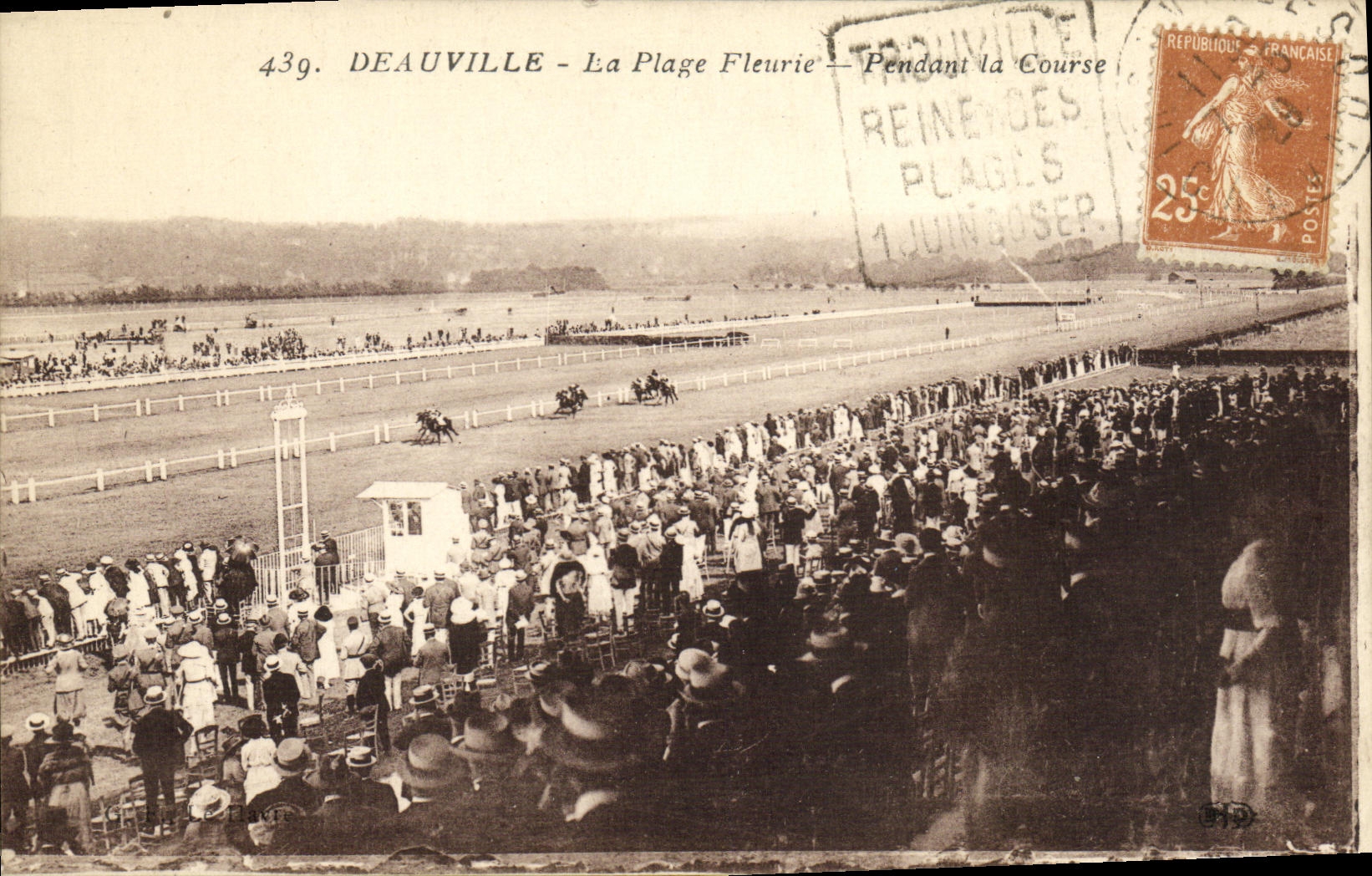 CPA Deauville la Plage Fleurie Champ de Courses Hippisme Chevaux