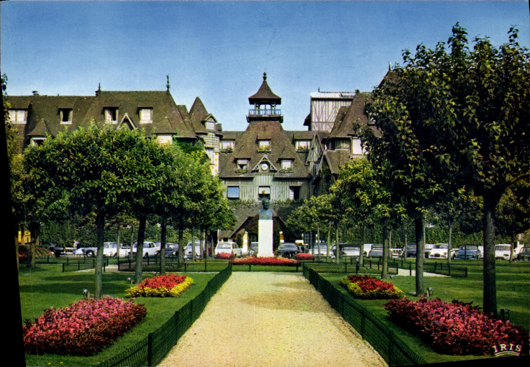 MODERN CARD Flowered Deauville Beach of L Normandy Hotel