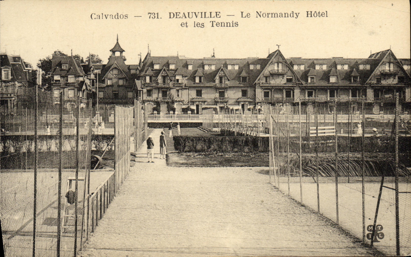 VINTAGE POSTCARD Deauville On Sea Normandy Hotel and Tennis