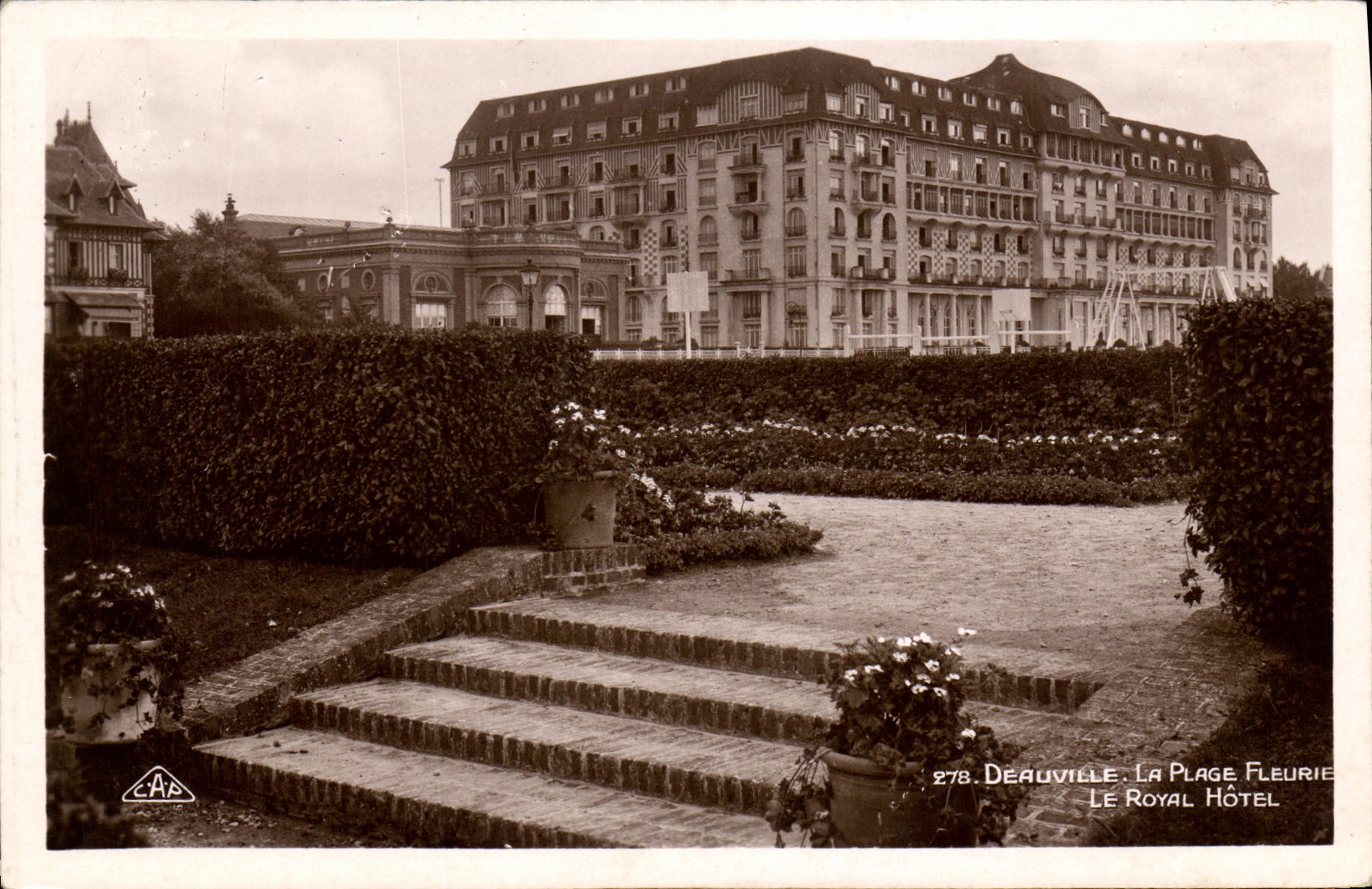 MODERN CARD Deauville the Flowered Beach the Royal Hotel