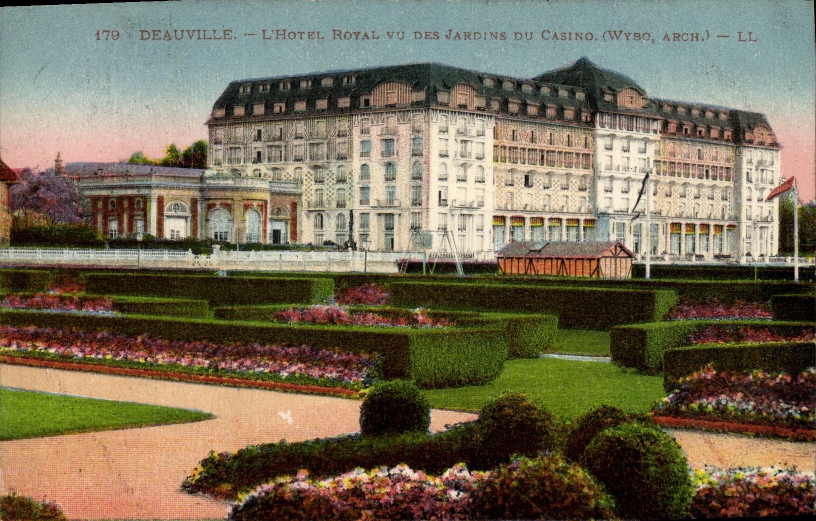 VINTAGE POSTCARD Deauville L Royal Hotel Seen Of the Gardens Of the Casino