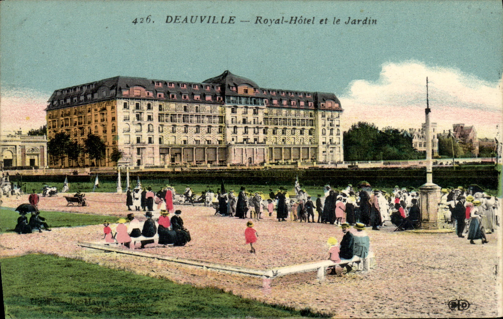 VINTAGE POSTCARD Deauville Royal Hotel and Gardens