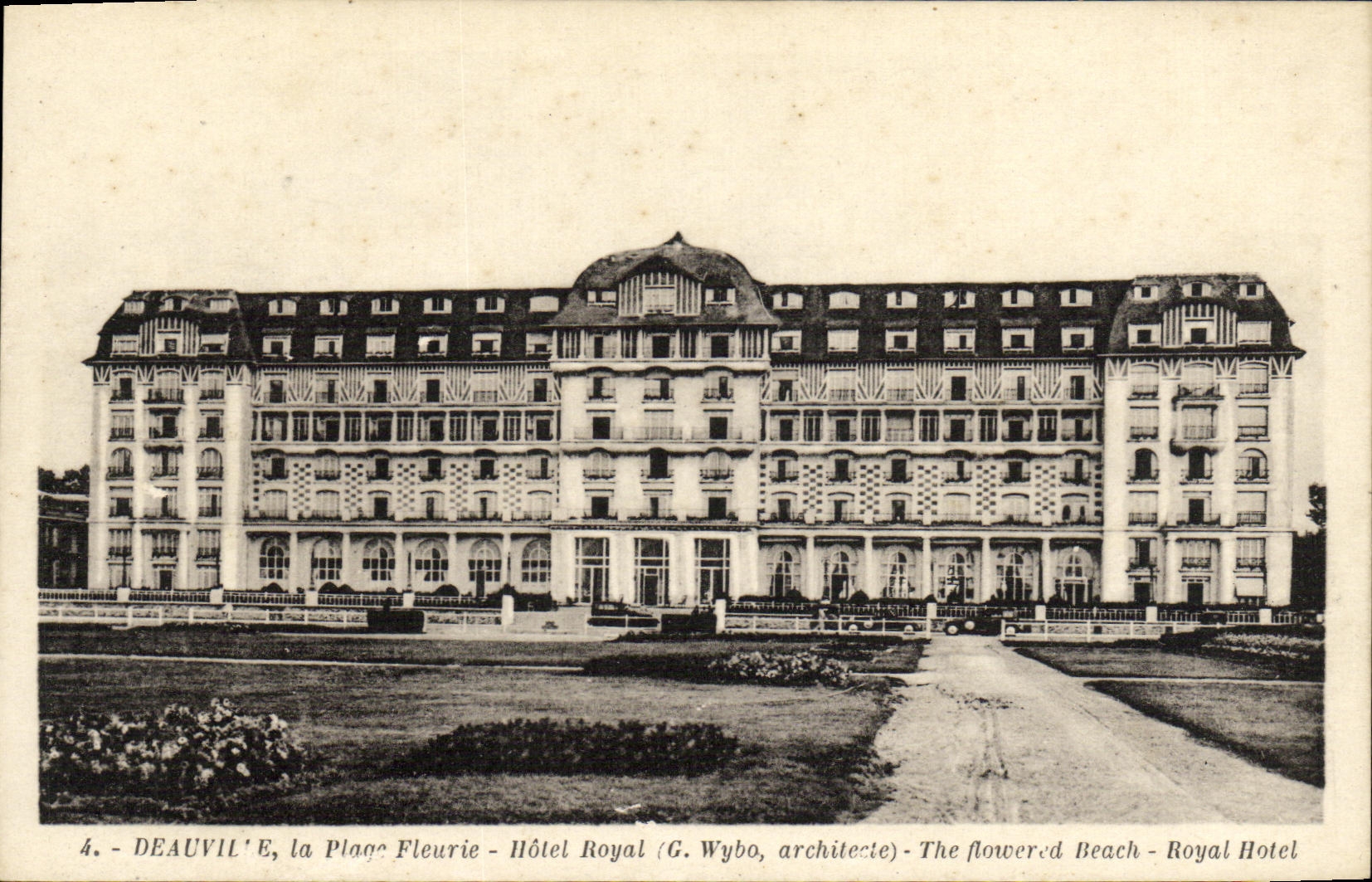 VINTAGE POSTCARD Deauville Plge Flowered Royal Hotel
