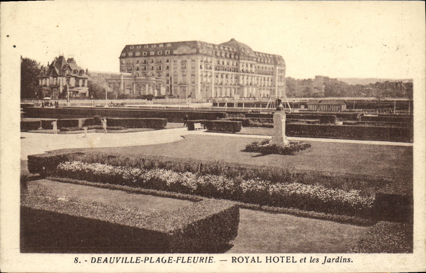 VINTAGE POSTCARD Deauville the Flowered Beach the Royal Hotel and Gardens