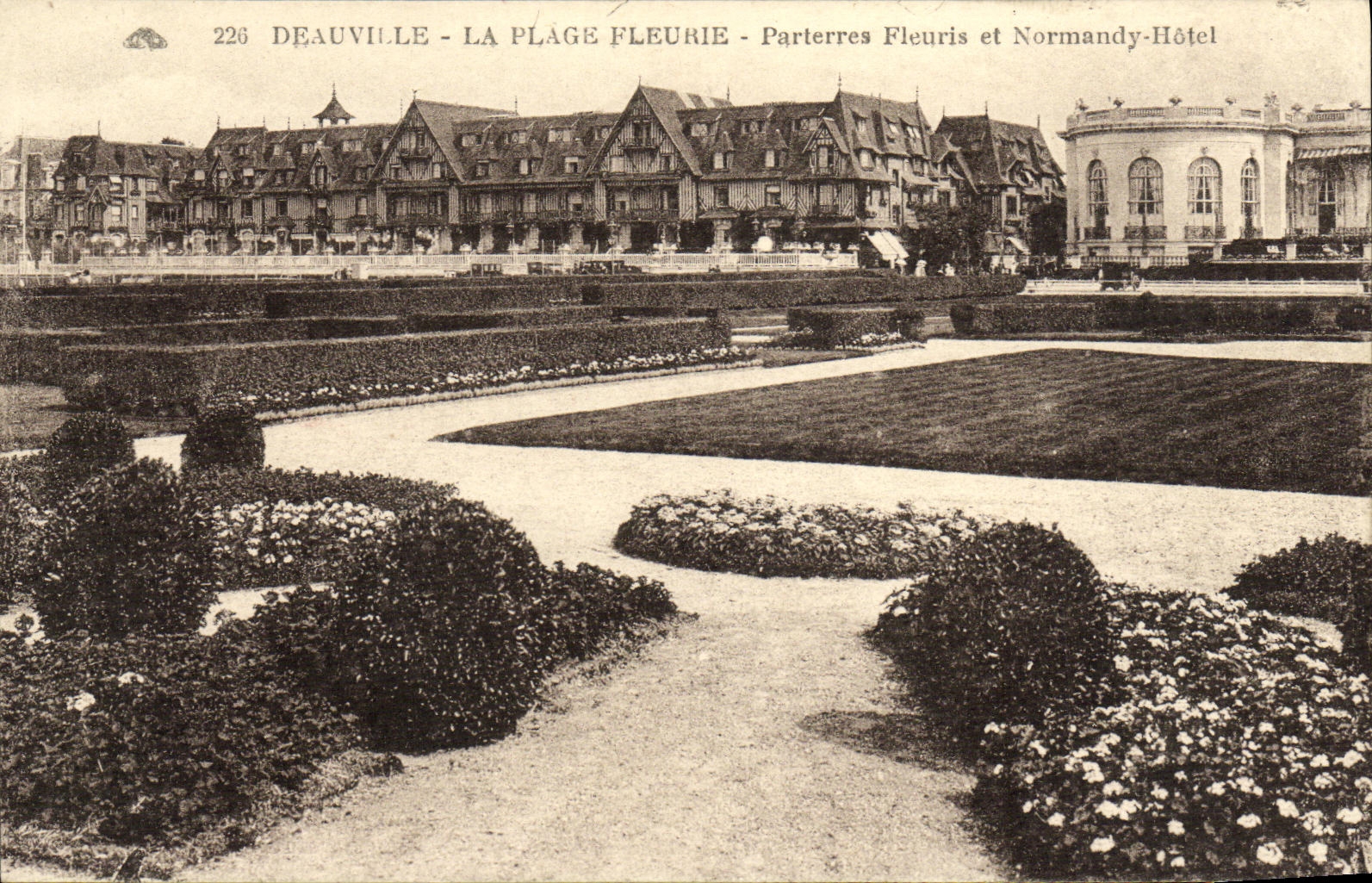 CPA Deauville La Plage Fleurie Parterres Fleuris et Normandy Hotel