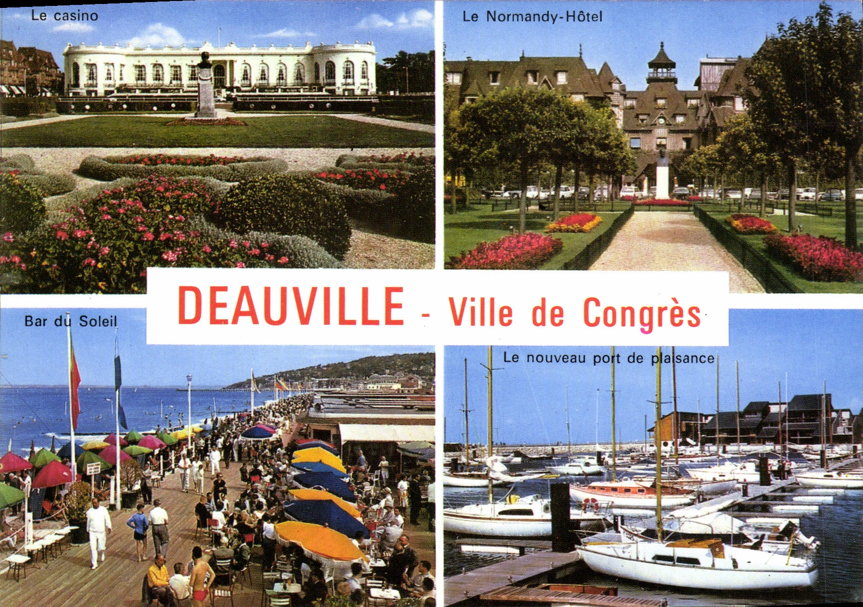 POSTAL MODERNA Deauville florecio la playa