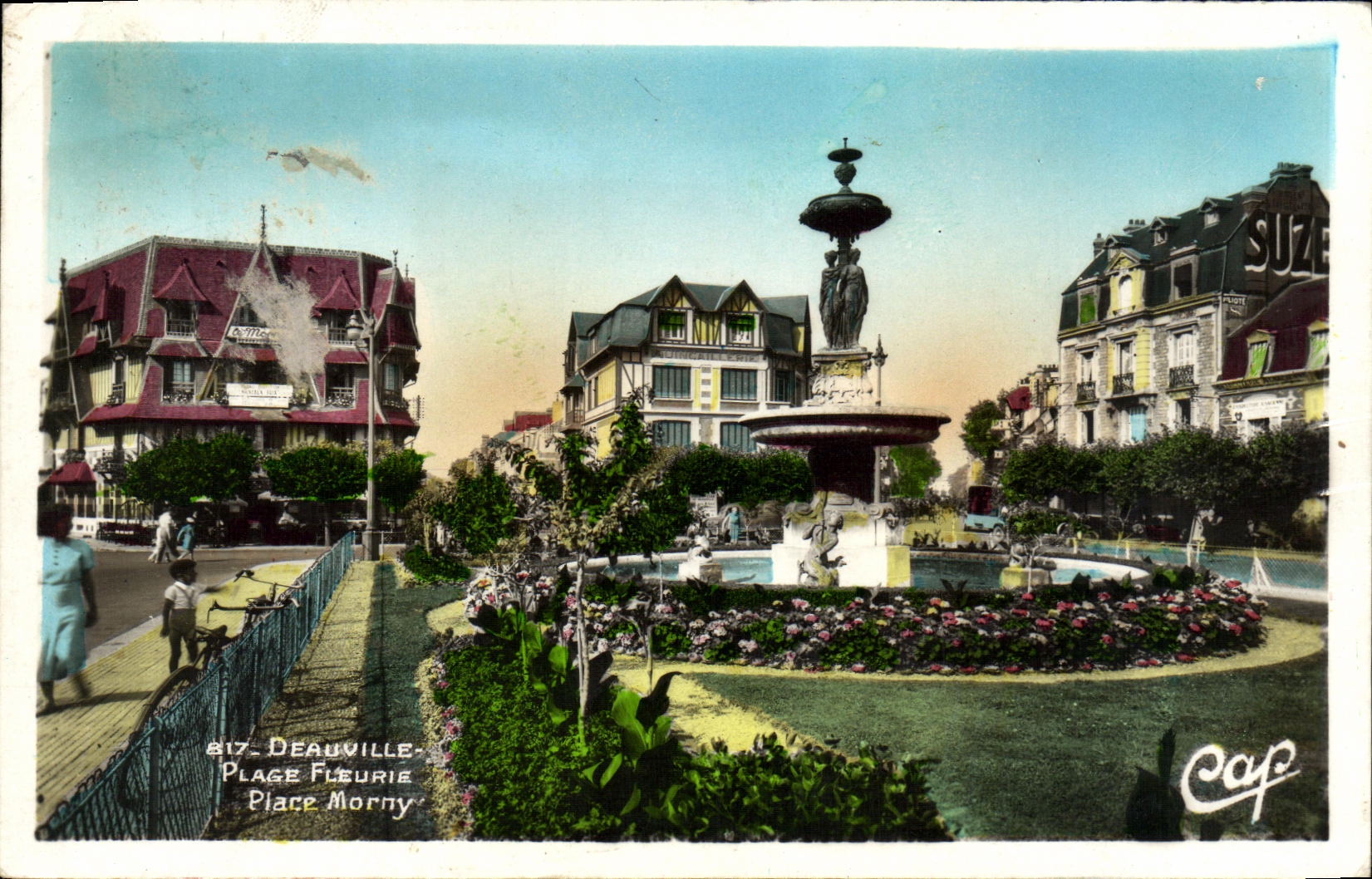 CPA Deauville Plage Fleurie Place Morny 