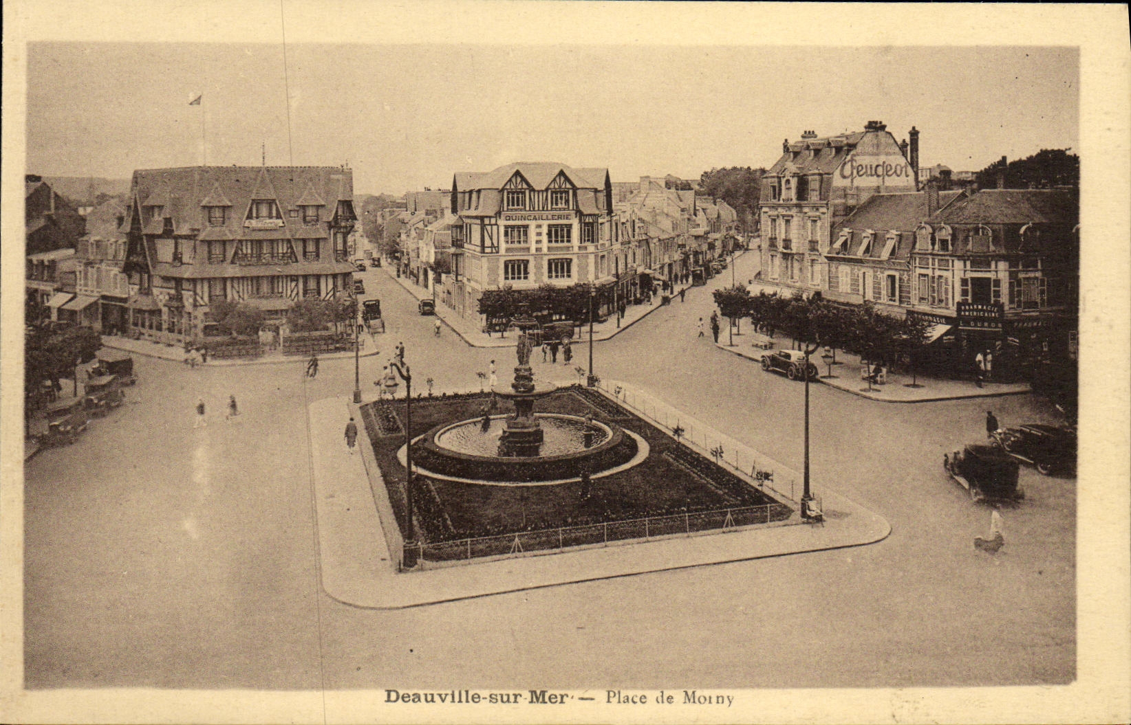 POSTAL Deauville de la VENDIMIA en lugares del mar de Morny Publicite Peugeot