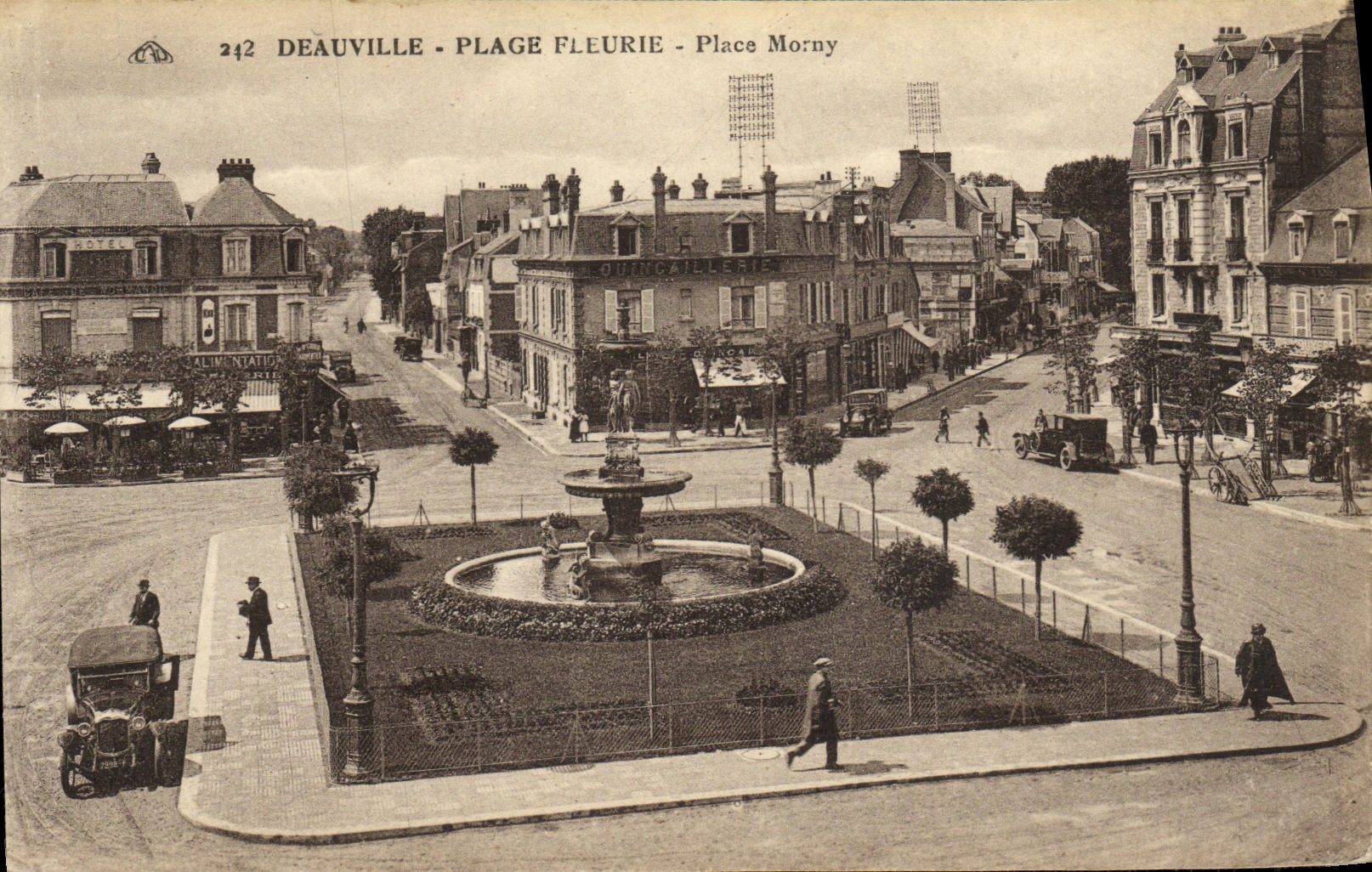 CPA Deauville Plage Fleurie Place Morny