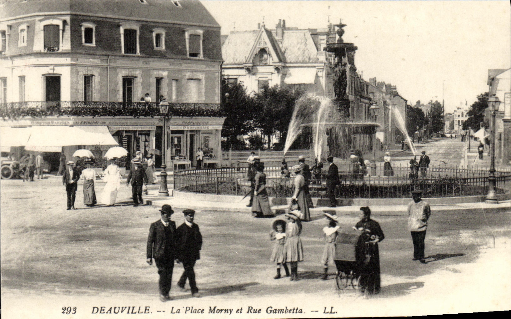 POSTAL Deauville de la VENDIMIA el lugar Morny y ruda Gambetta