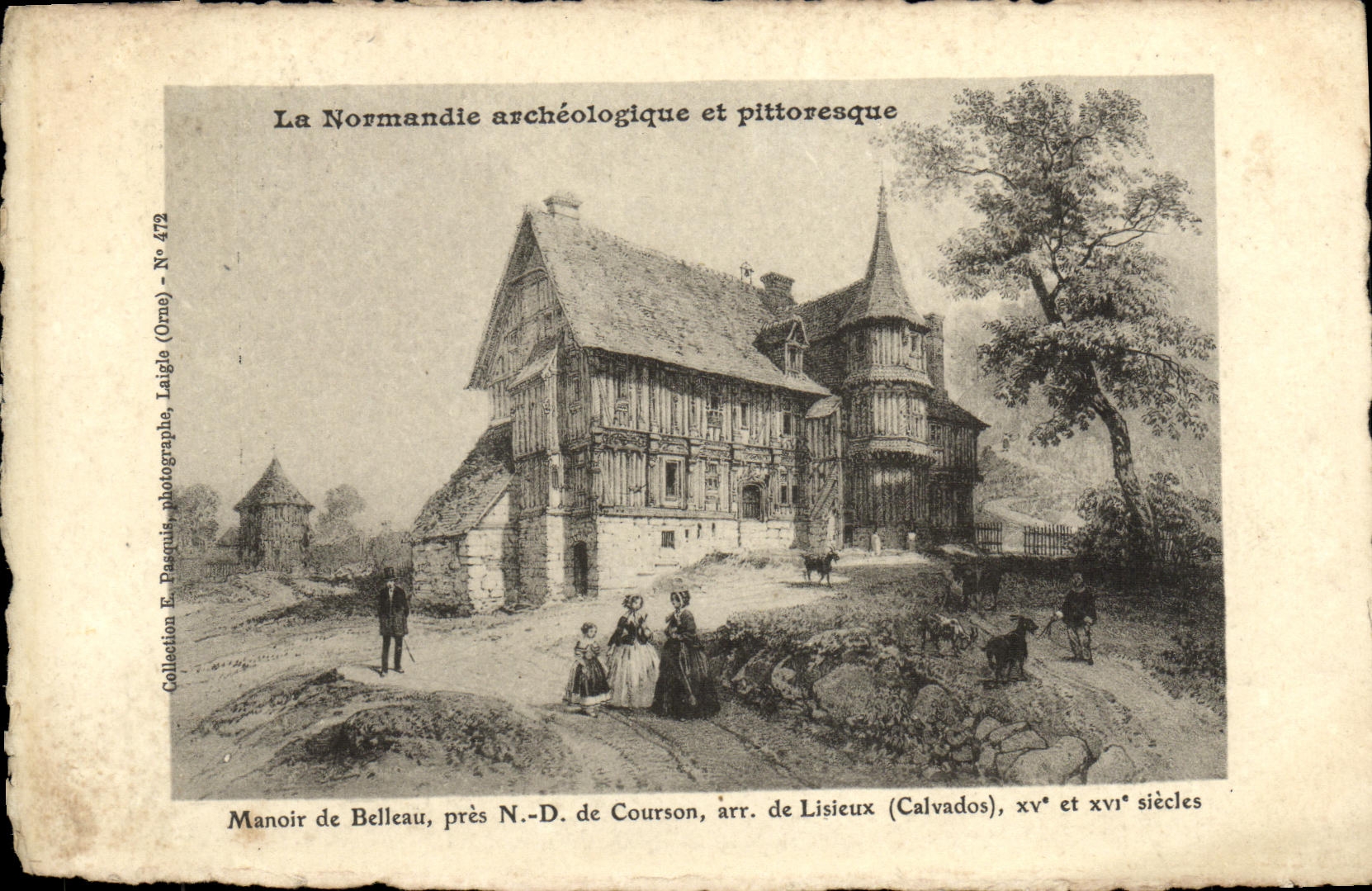 VINTAGE POSTCARD Manor of Belleau close NR D of Courson arr of Lisieux