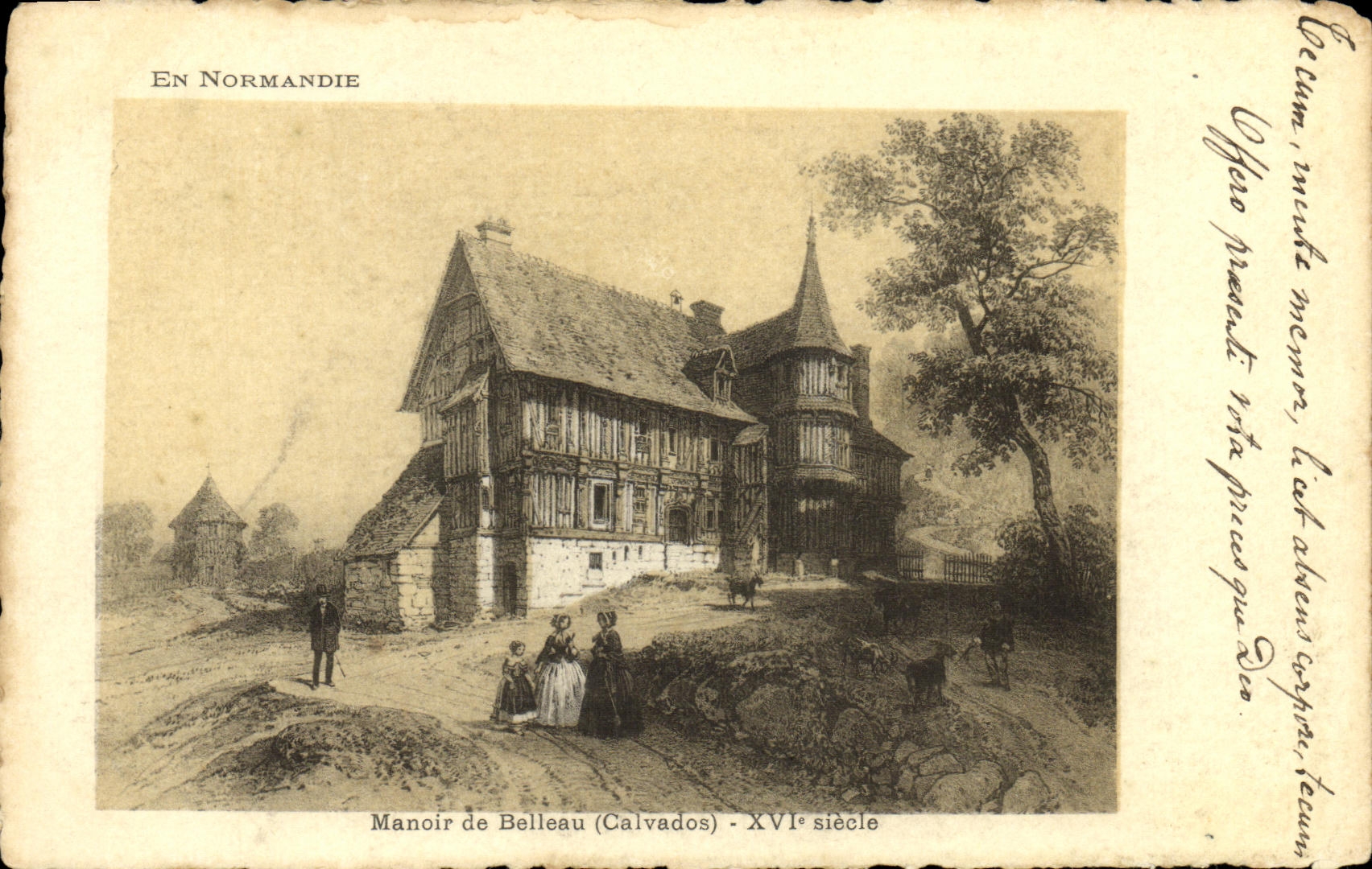 VINTAGE POSTCARD Manor of Belleau XVl E Century