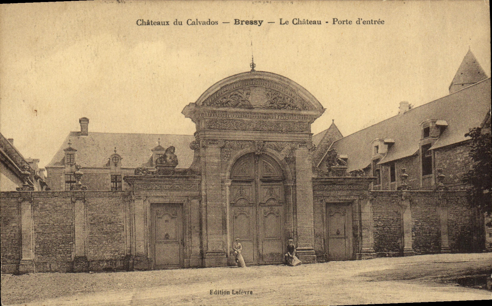 El castillo de la POSTAL de la VENDIMIA del Apple brandy de Bressy el castillo lleva D incorporada