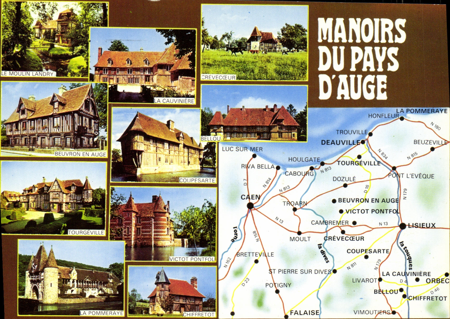 CPM Manoirs du Pays d Auge Moulin Landry Crevecoeur Cauviniere Bellou Coupesarte Beuvron Tourgeville Victot Chiffretot