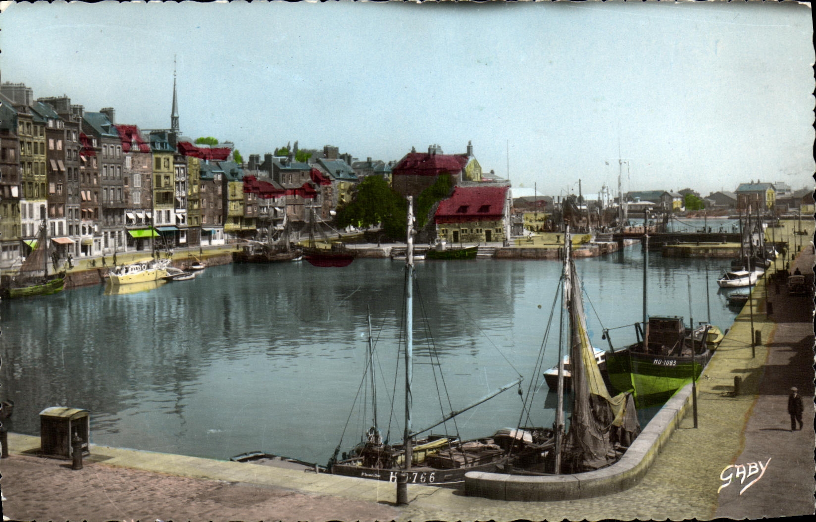 MODERN CARD Honfleur the Old Baetaux Basin