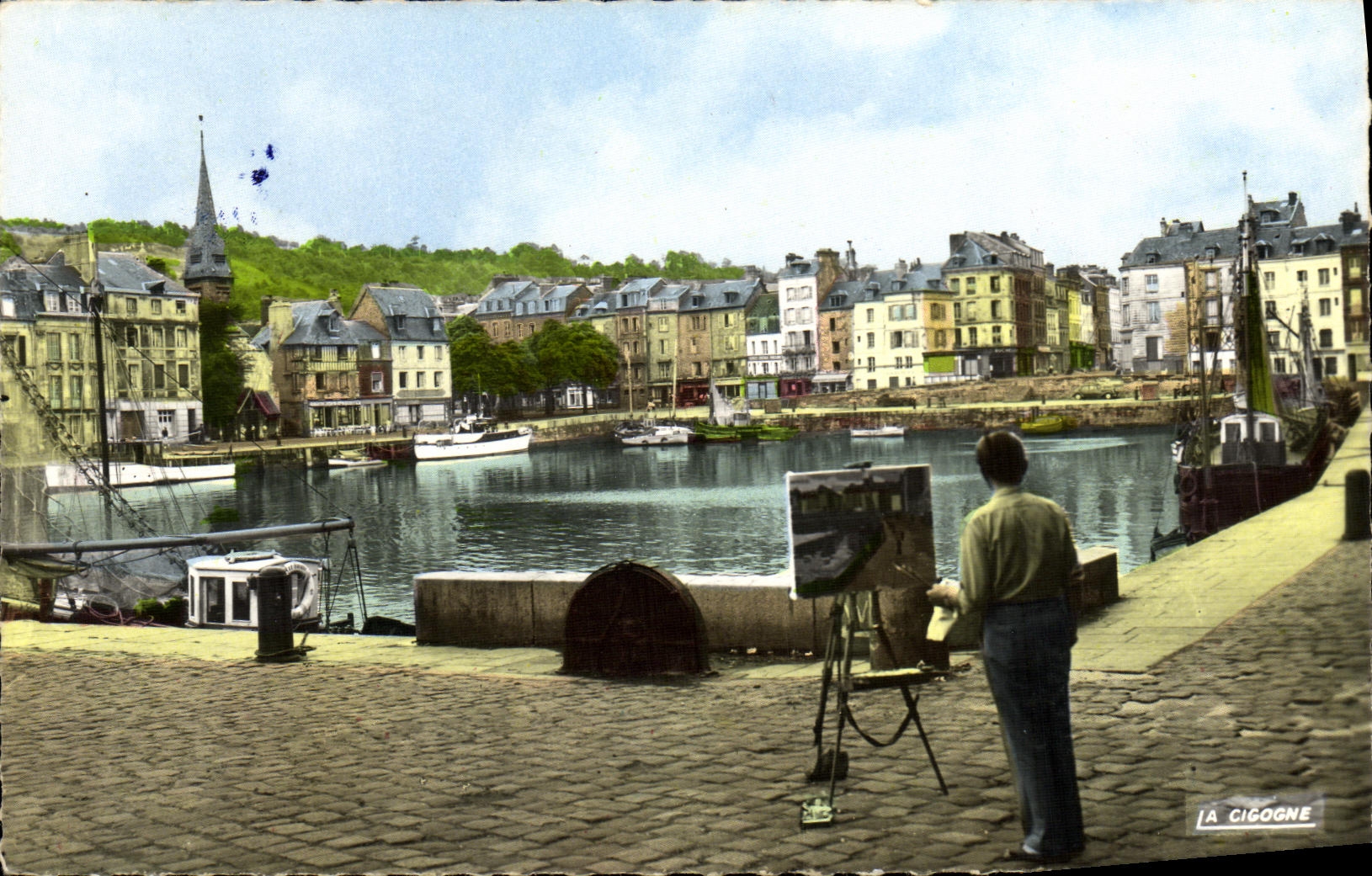 MODERN CARD Honfleur the Picturesque Old man Basin Painter
