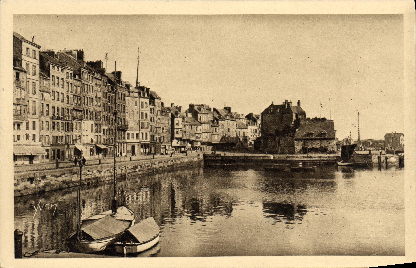 VINTAGE POSTCARD Honfleur Bassin of L Western creates under Louis XIV