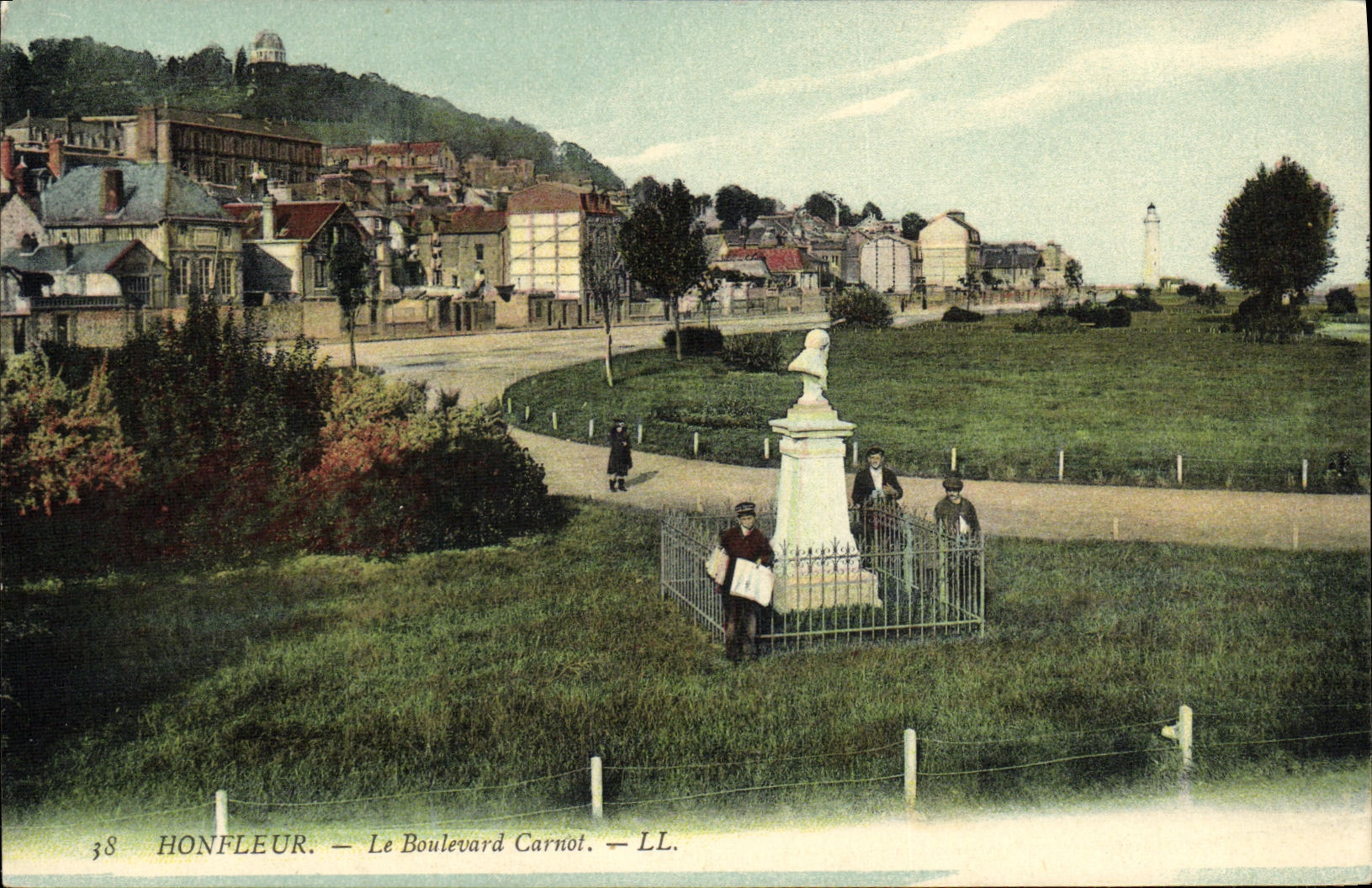 POSTAL Honfleur de la VENDIMIA los ninos de Carnot del bulevar