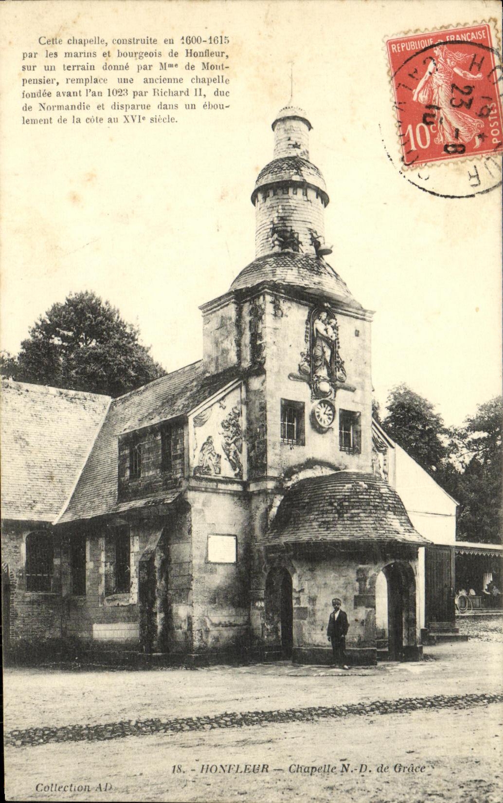 VINTAGE POSTCARD Honfleur Vault NR D of Grace