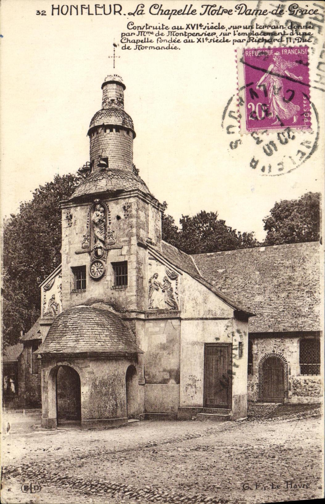 CPA Honfleur Notre Dame de Grace La facade