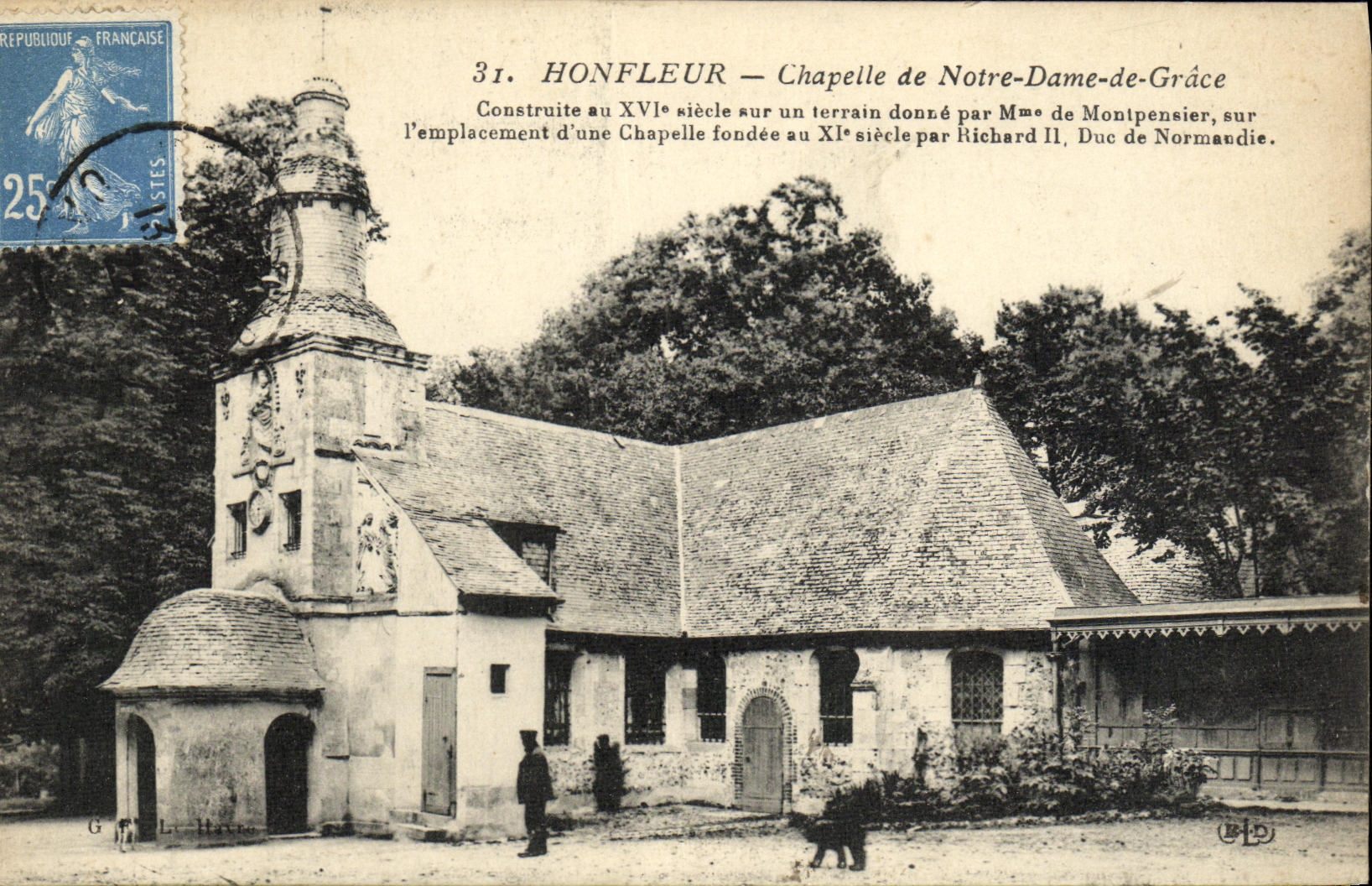 POSTAL Honfleur Notre Dame de Grace Vault de la VENDIMIA