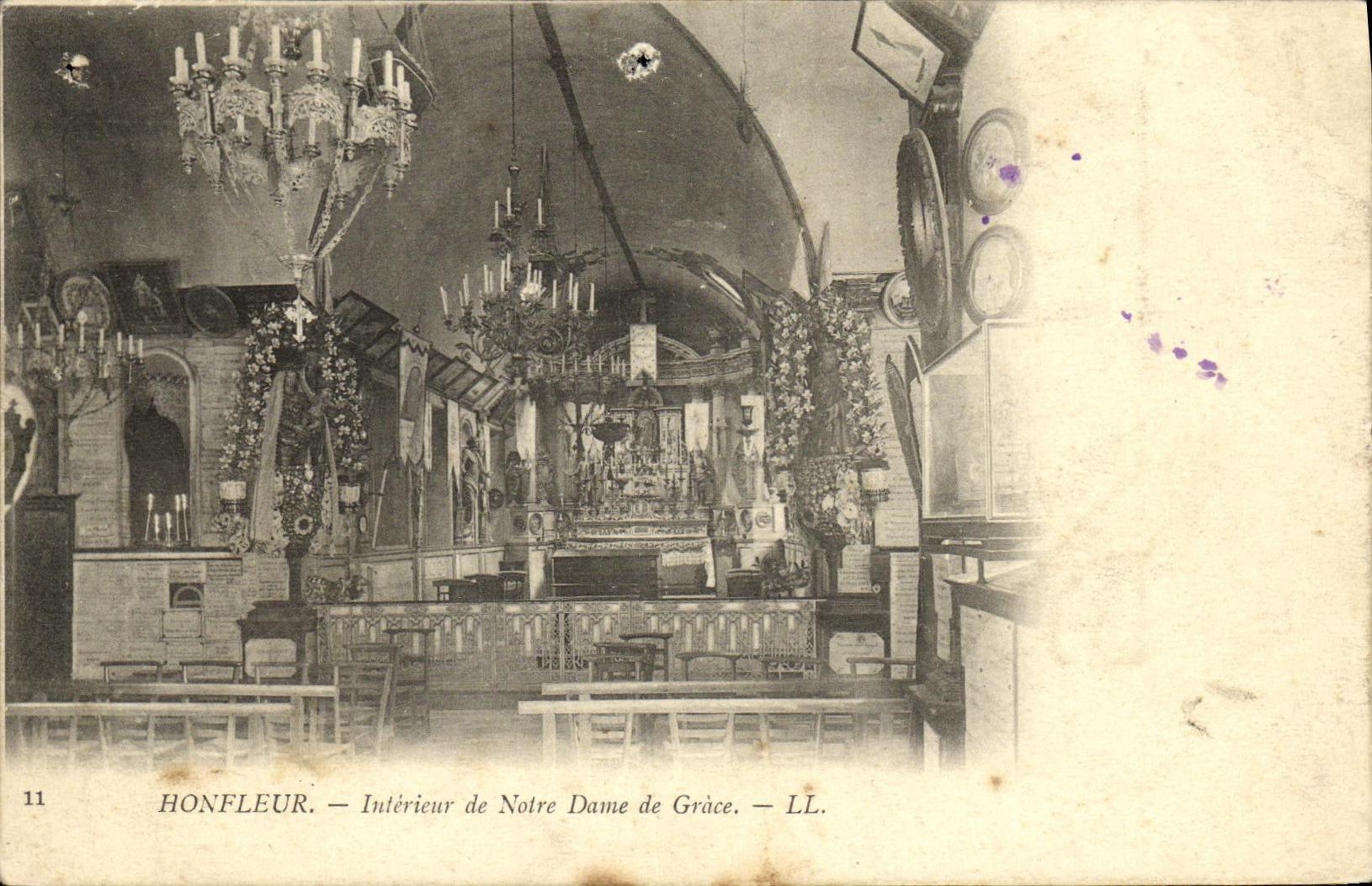 POSTAL Honfleur interior Notre Dame de Grace de la VENDIMIA