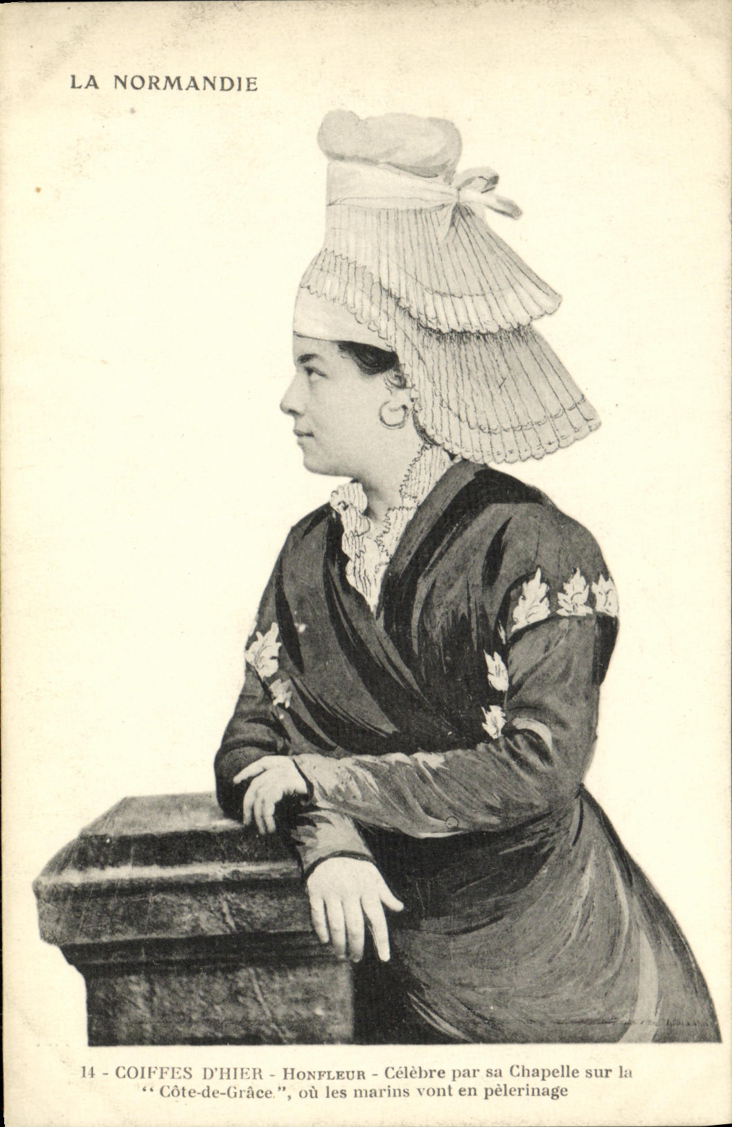 CPA Honfleur Normandie Folklore Costume