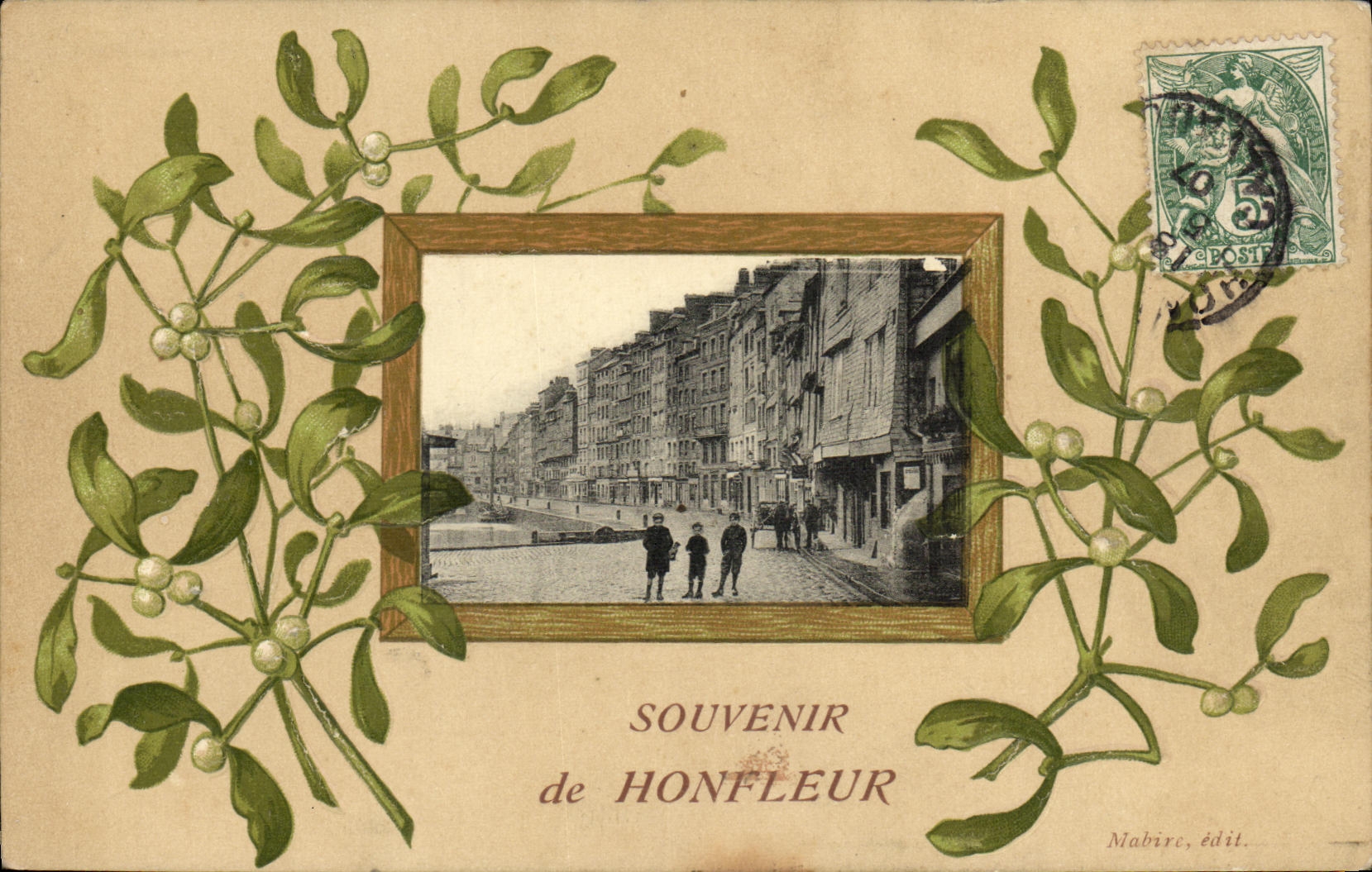 GUI del recuerdo de Honfleur de la POSTAL de la VENDIMIA