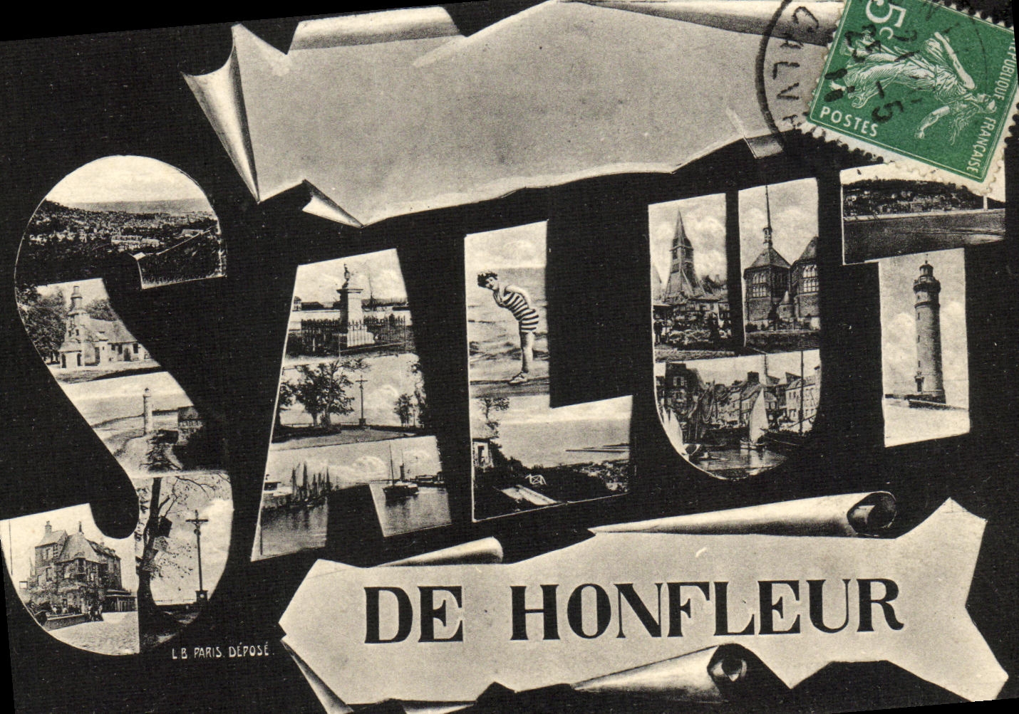 POSTAL Honfleur de la VENDIMIA hola