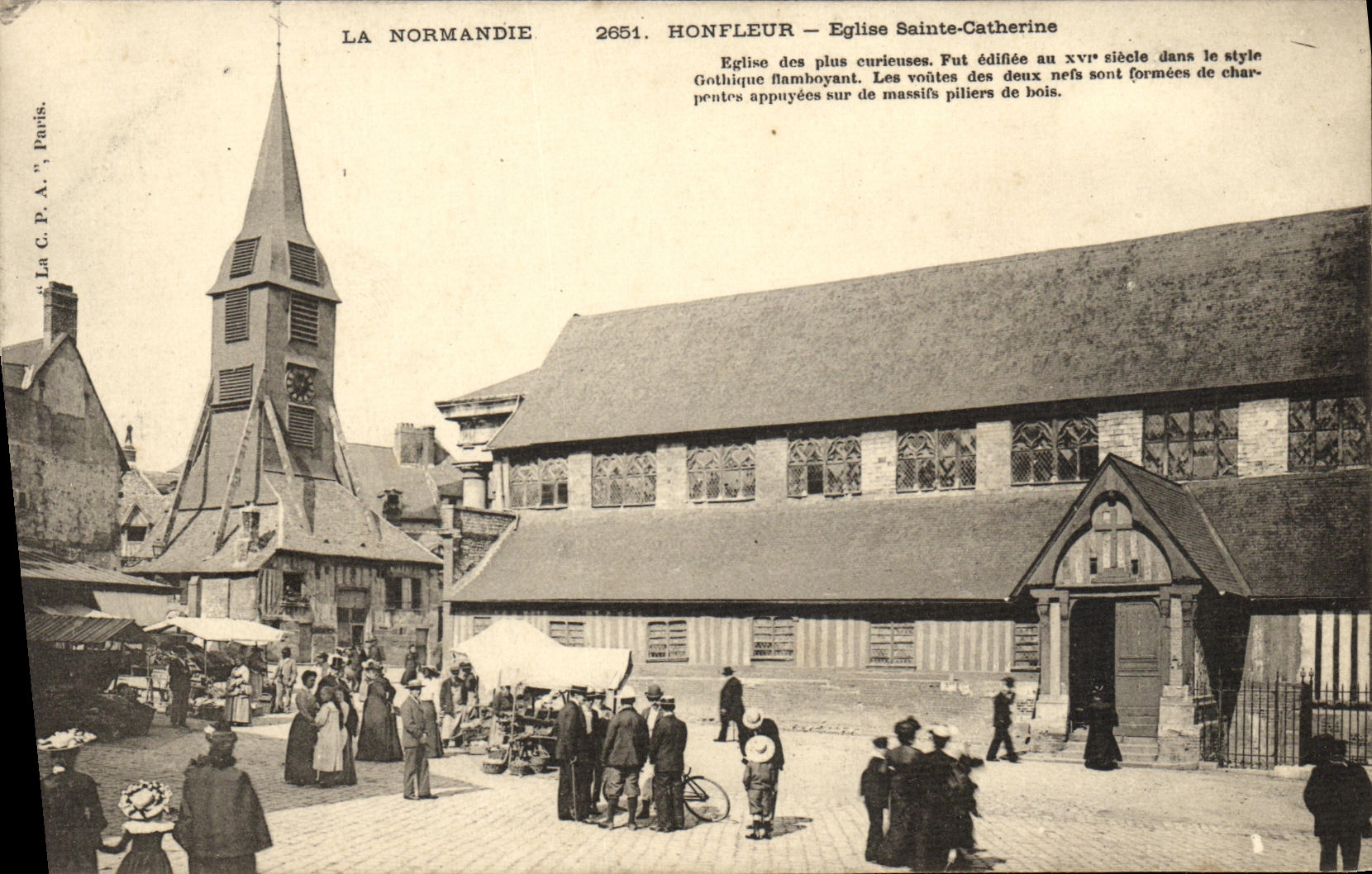 Iglesia Sainte Catherine de Honfleur de la POSTAL de la VENDIMIA