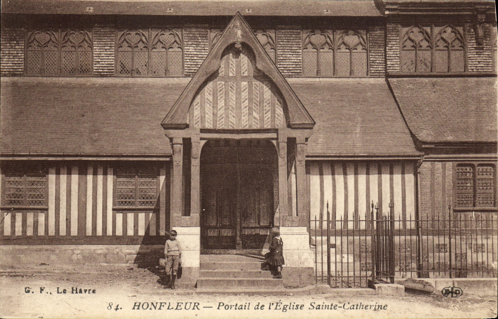 CPA Honfleur Portail de L Eglise Saint Catherine