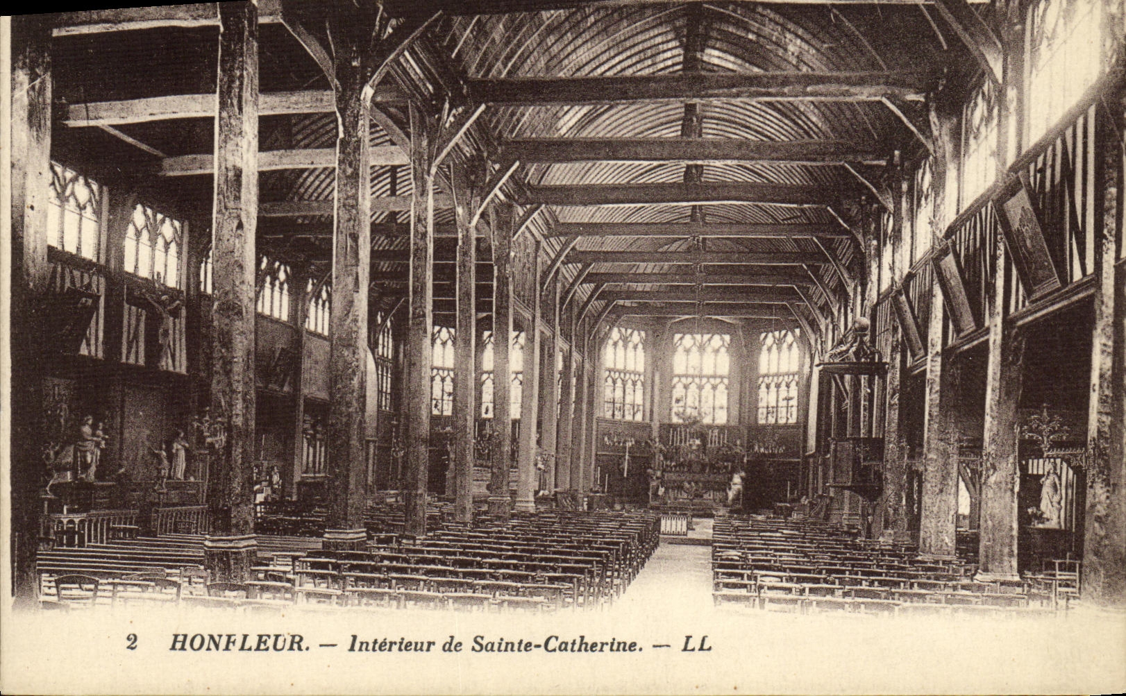 POSTAL Honfleur interior de la VENDIMIA Saint de Catherine
