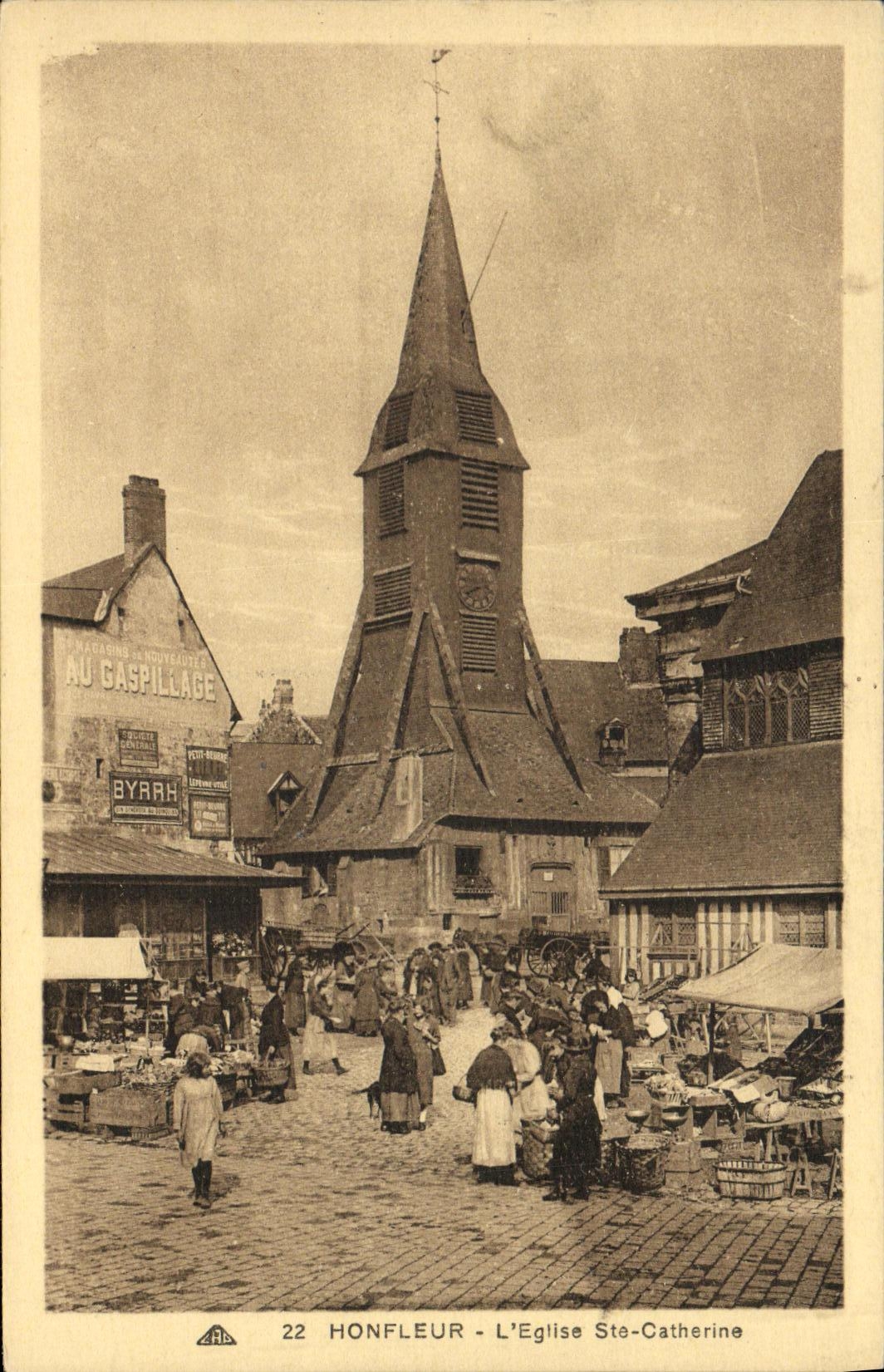 CPA Honfleur L Eglise Sainte Catherine Marche 
