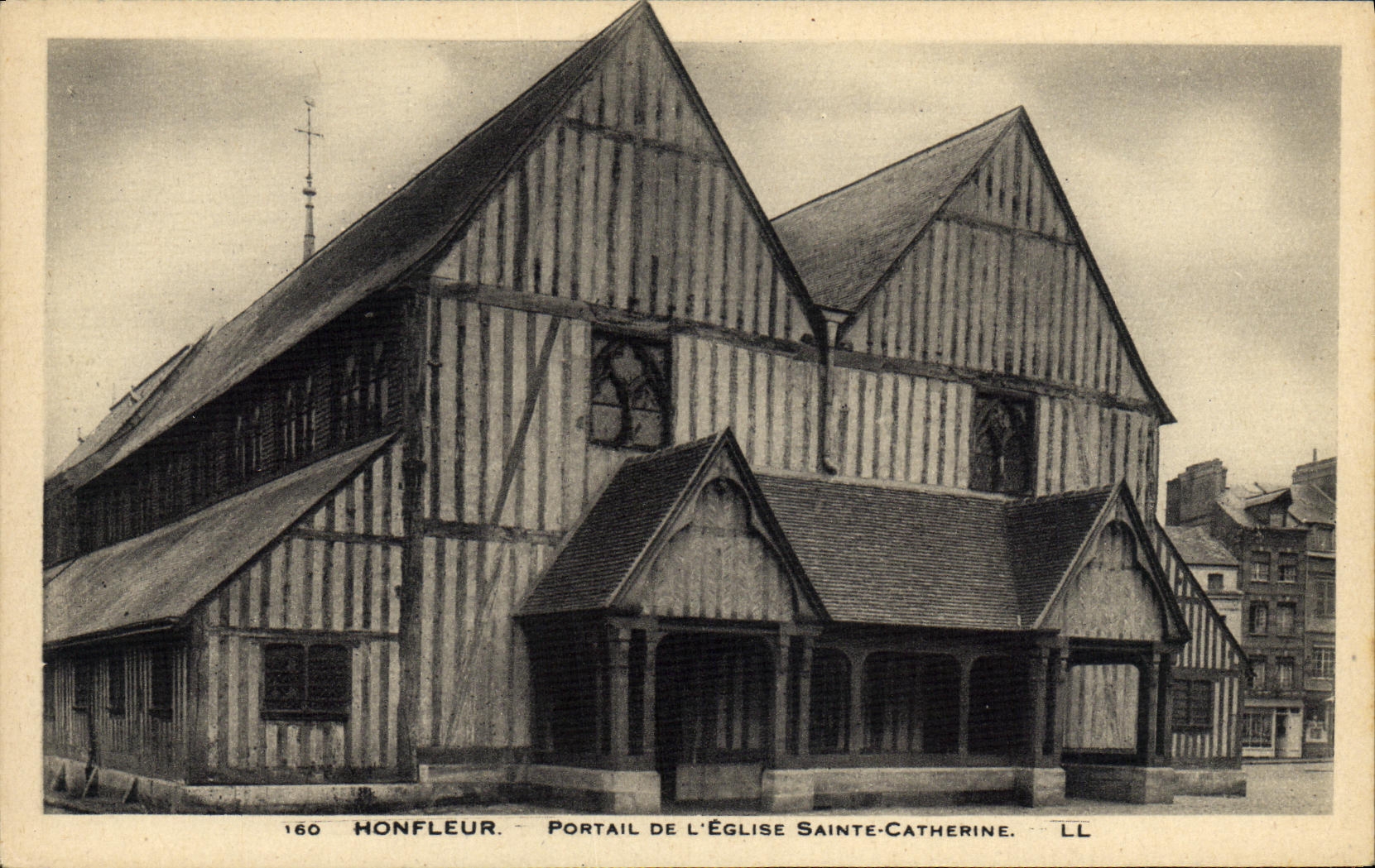 CPA Honfleur Portail De L Eglise Sainte Catherine