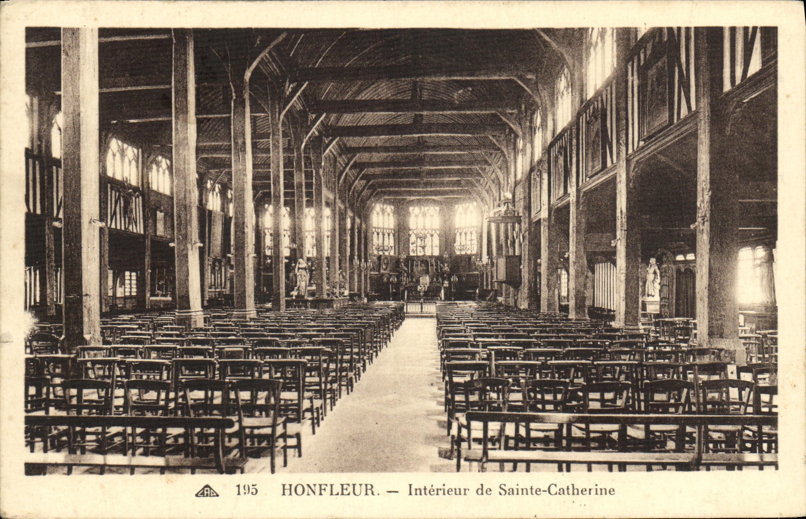 CPA Honfleur Interieur De L Eglise Sainte Catherine