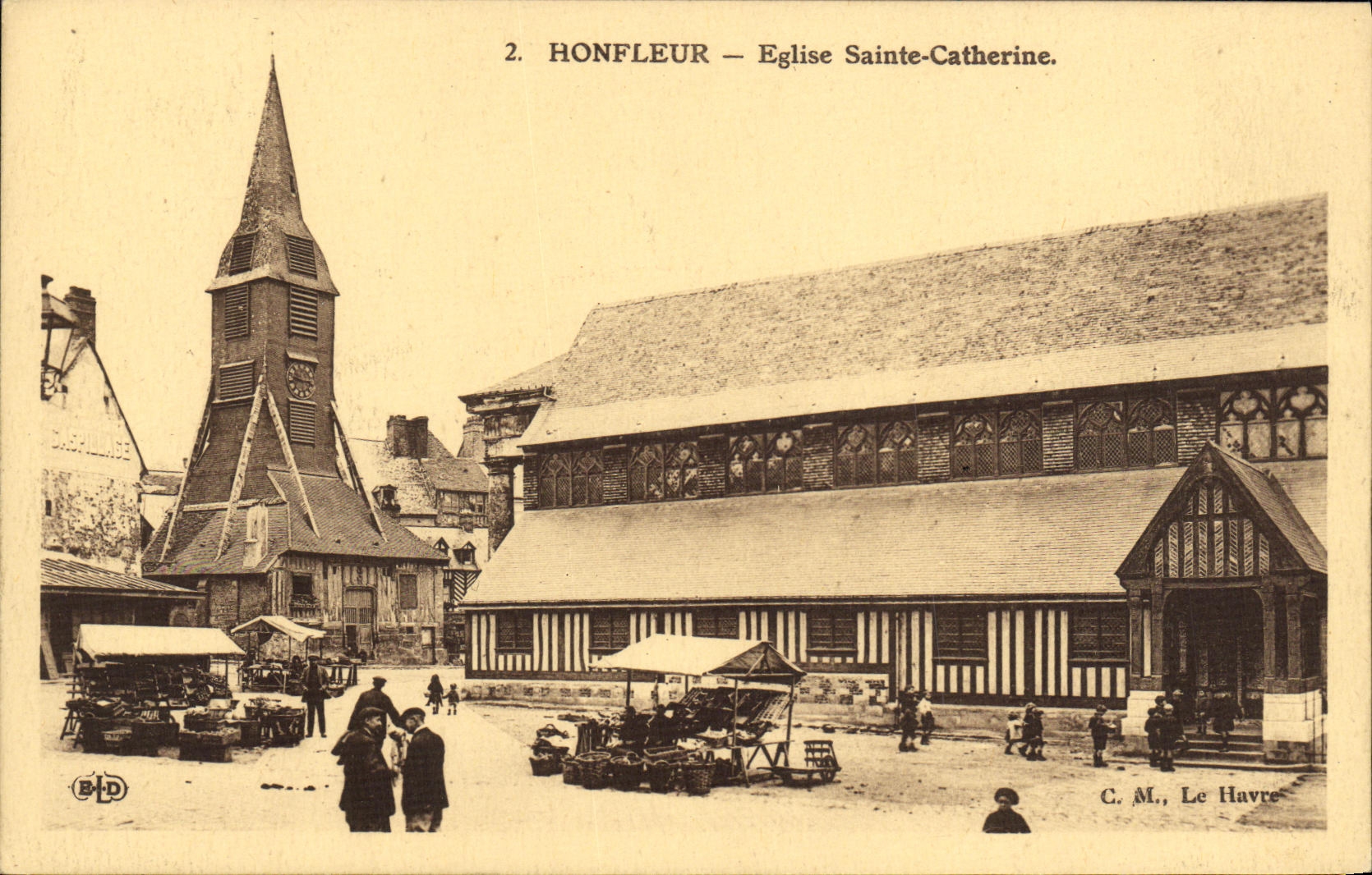 CPA Honfleur L Eglise Sainte Catherine Marche