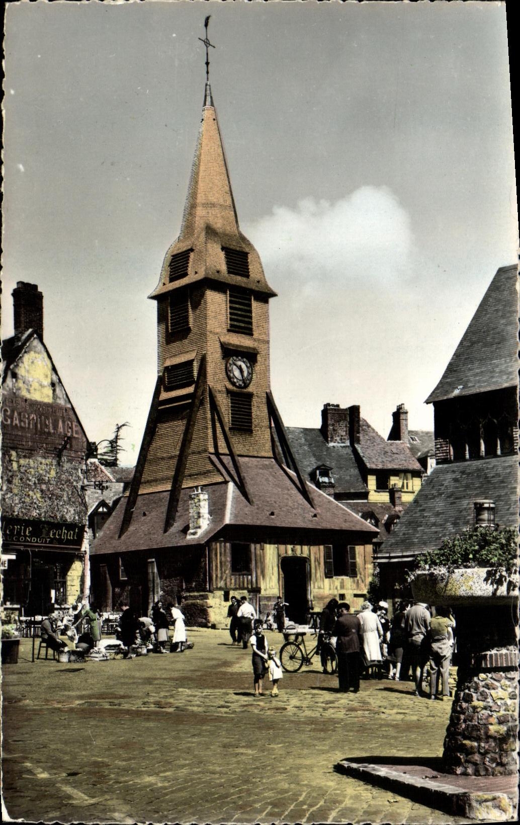 POSTAL MODERNA Honfleur la campana torre de la iglesia Sainte Catherine