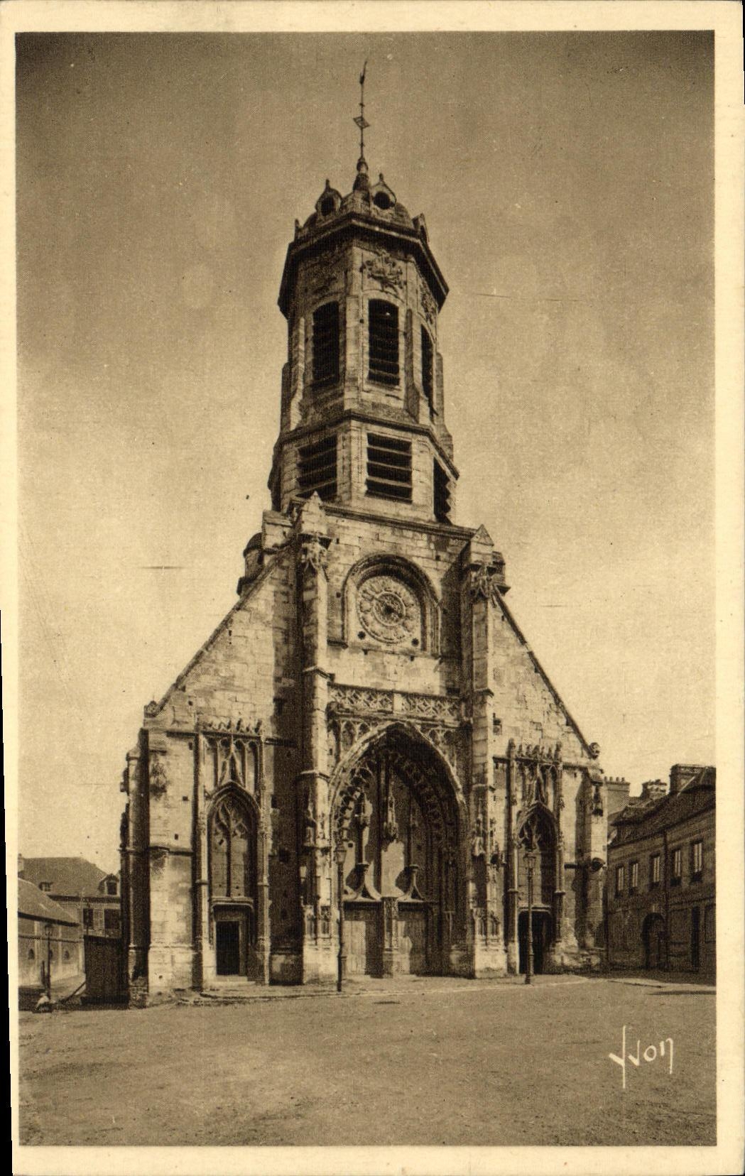 POSTAL Honfleur L St Leonard de la VENDIMIA de la iglesia