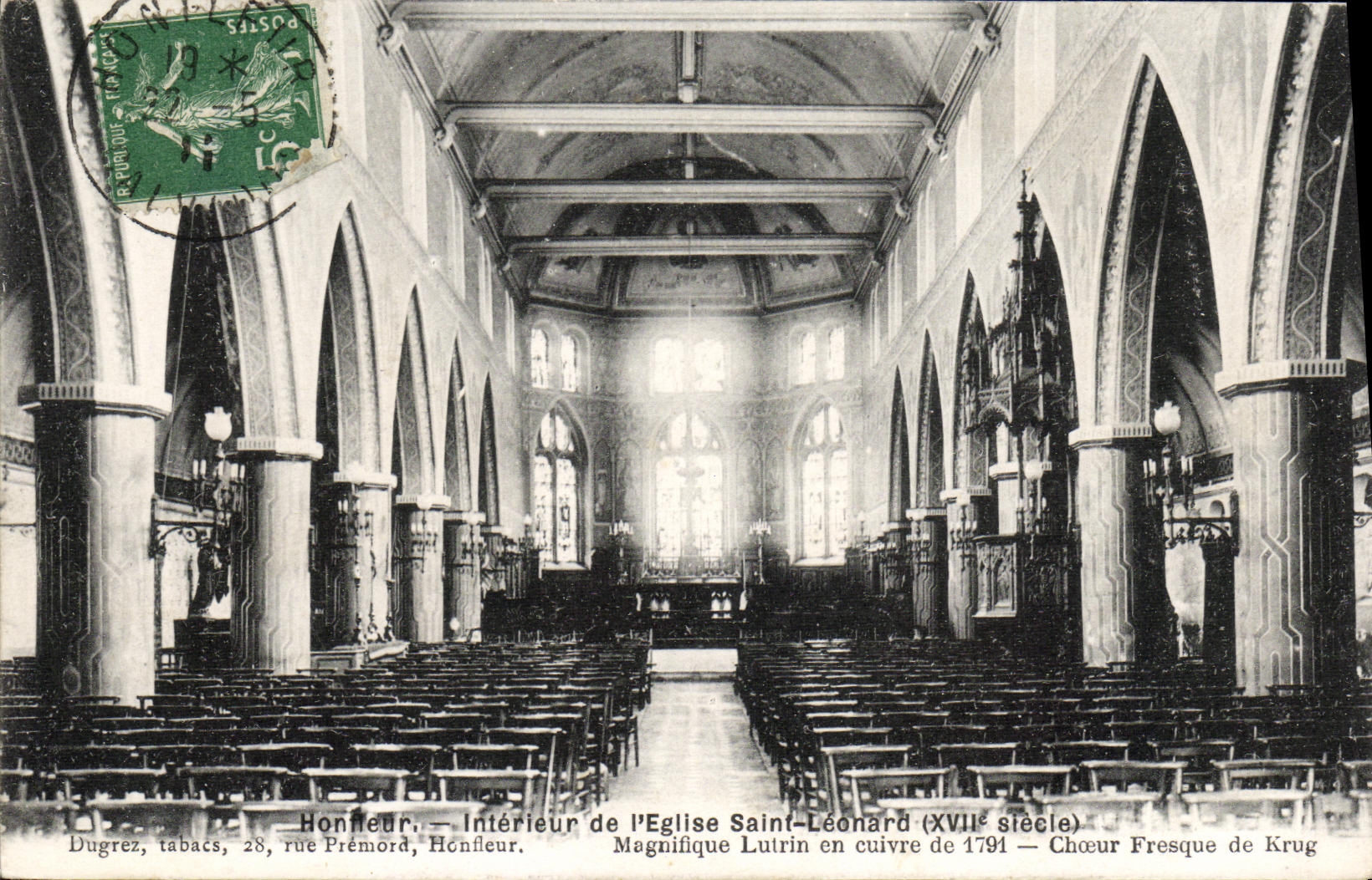 CPA Honfleur L Eglise Saint Leonard Interieur 