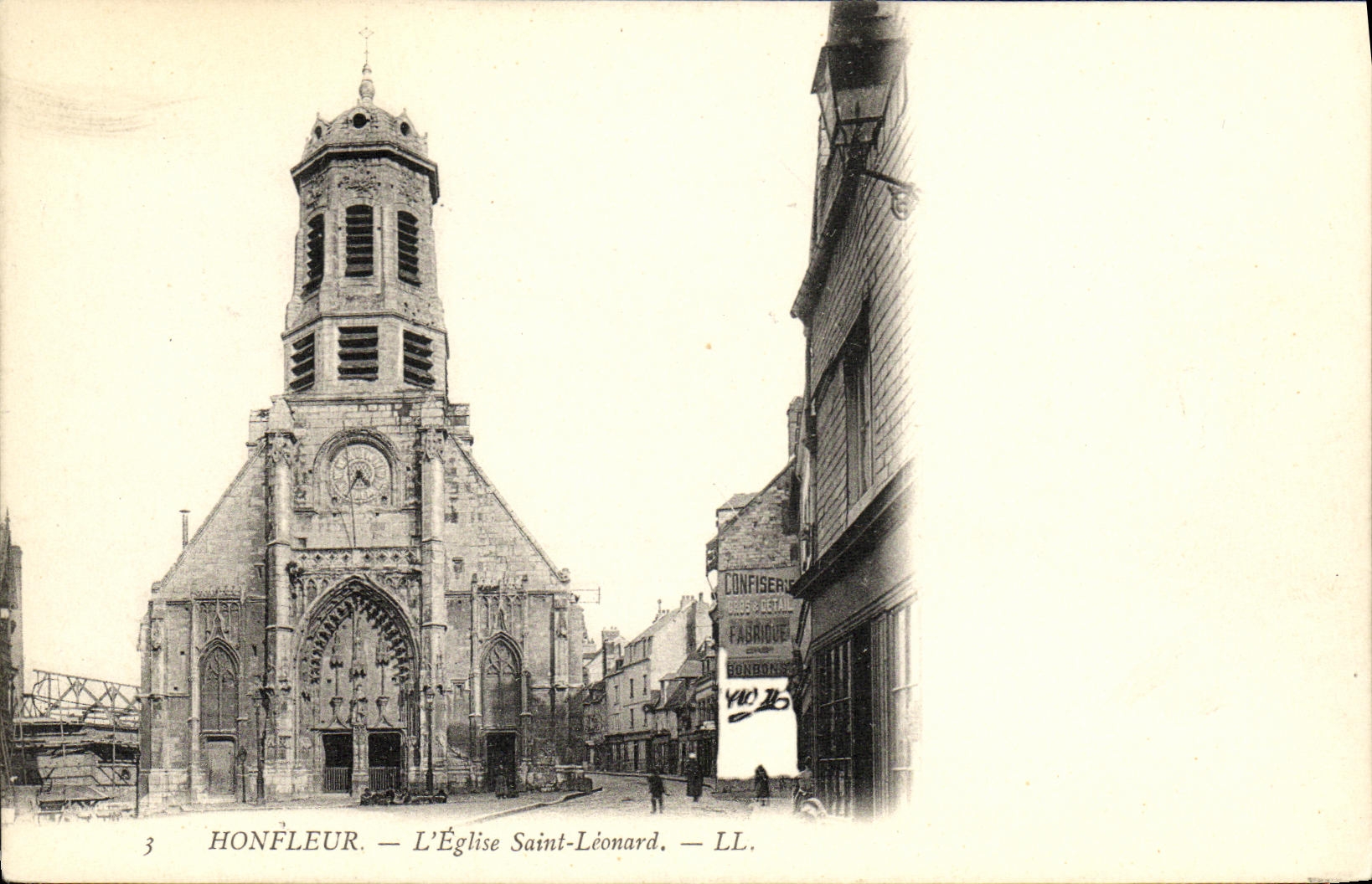 POSTAL Honfleur L iglesia Leonard santo de la VENDIMIA