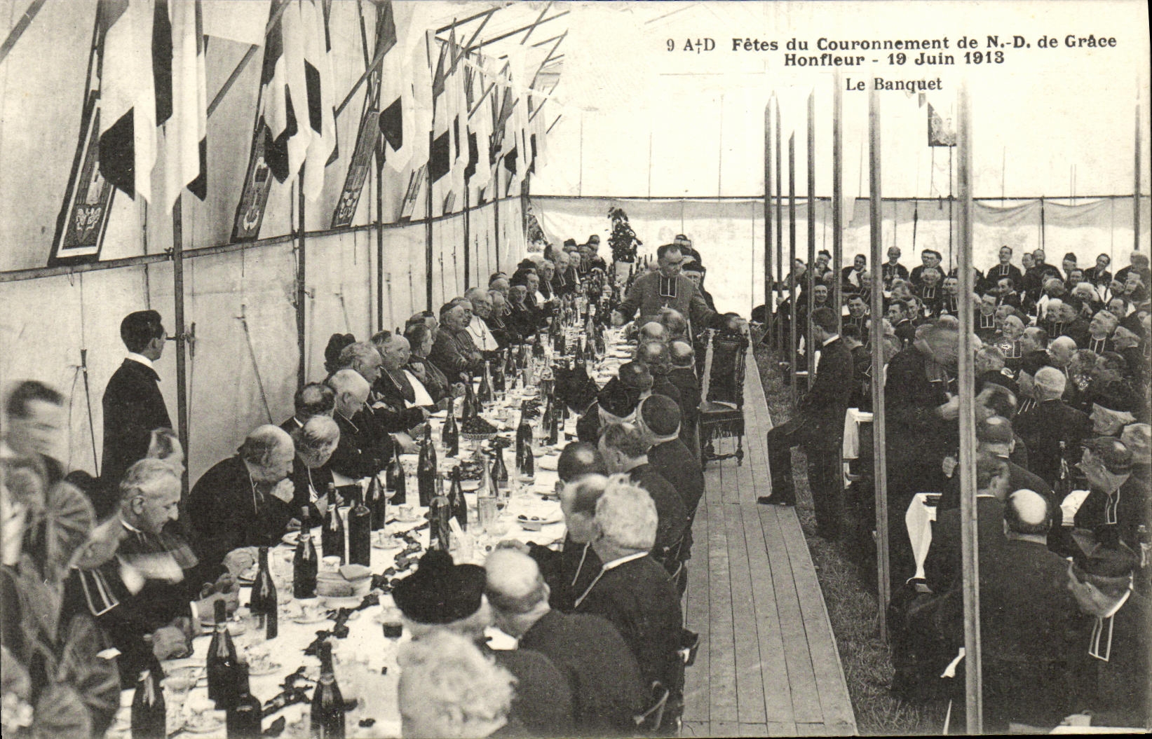 Los festivales de Honfleur de la POSTAL de la VENDIMIA de la coronacion del Nd tolerancia del 19 de junio de 1913 banquetean la TAPA