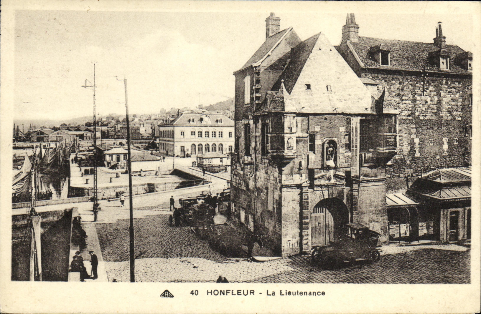 Sello de Daguin de la lugartenencia de Honfleur de la POSTAL de la VENDIMIA