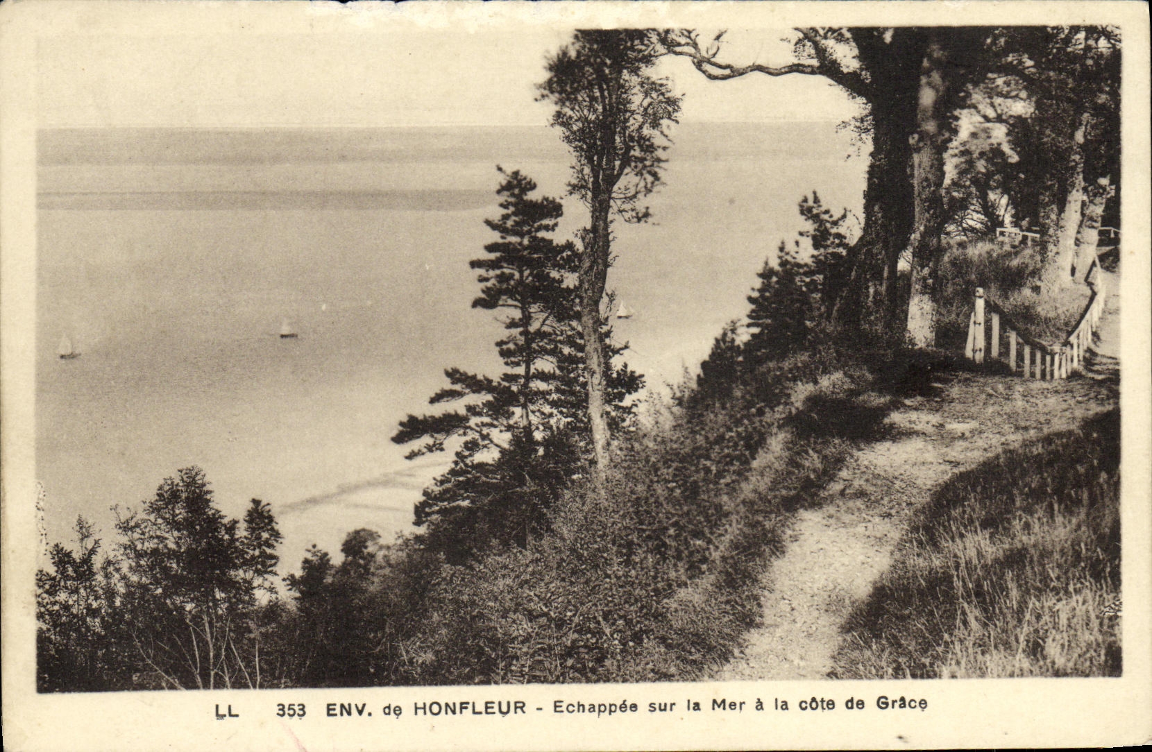 POSTAL Honfleur de la VENDIMIA escapado en el mar de la dimension de tolerancia