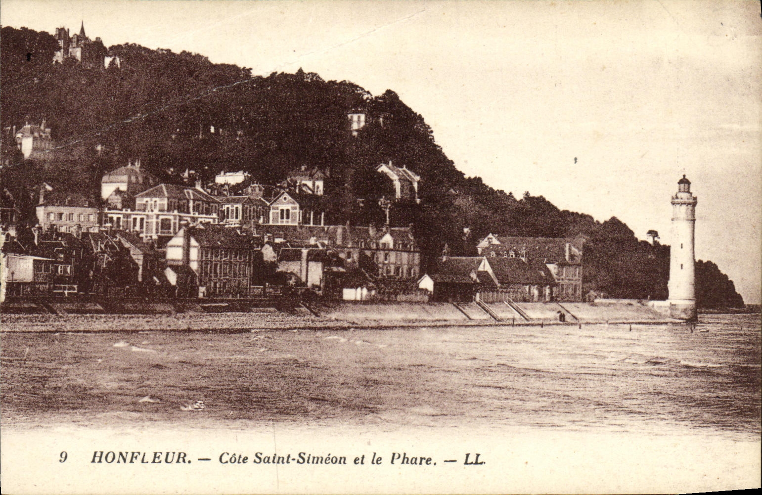 La POSTAL Honfleur de la VENDIMIA dimensiona Simeon santo y la linterna